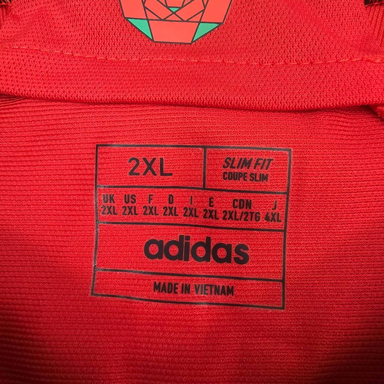 Not genuine Adidas inner neck print and size writing