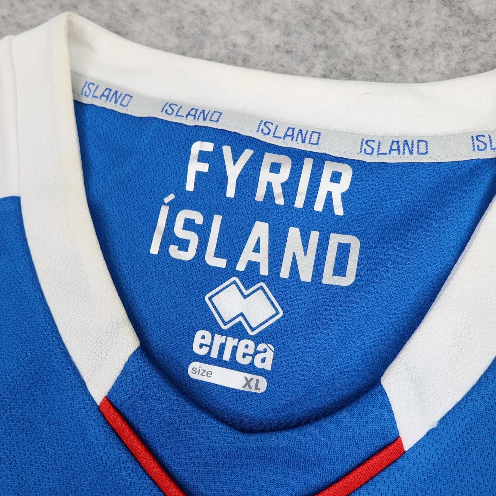 Iceland Home Shirt Mens XL Blue 2018 2019 Football Errea KSI Authentic Jersey photo 5