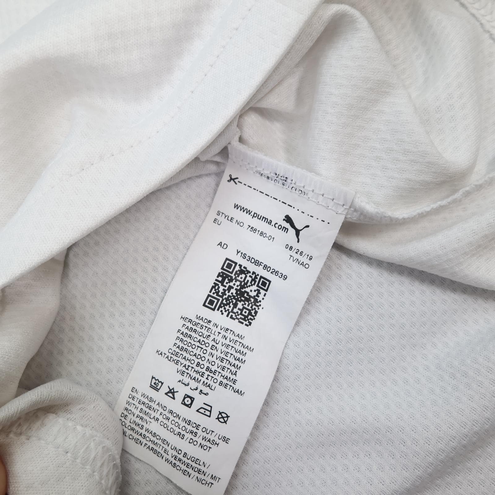 Valencia CF Shirt Mens Medium White Home 2019 2020 La Liga Soccer Jersey Puma photo 10
