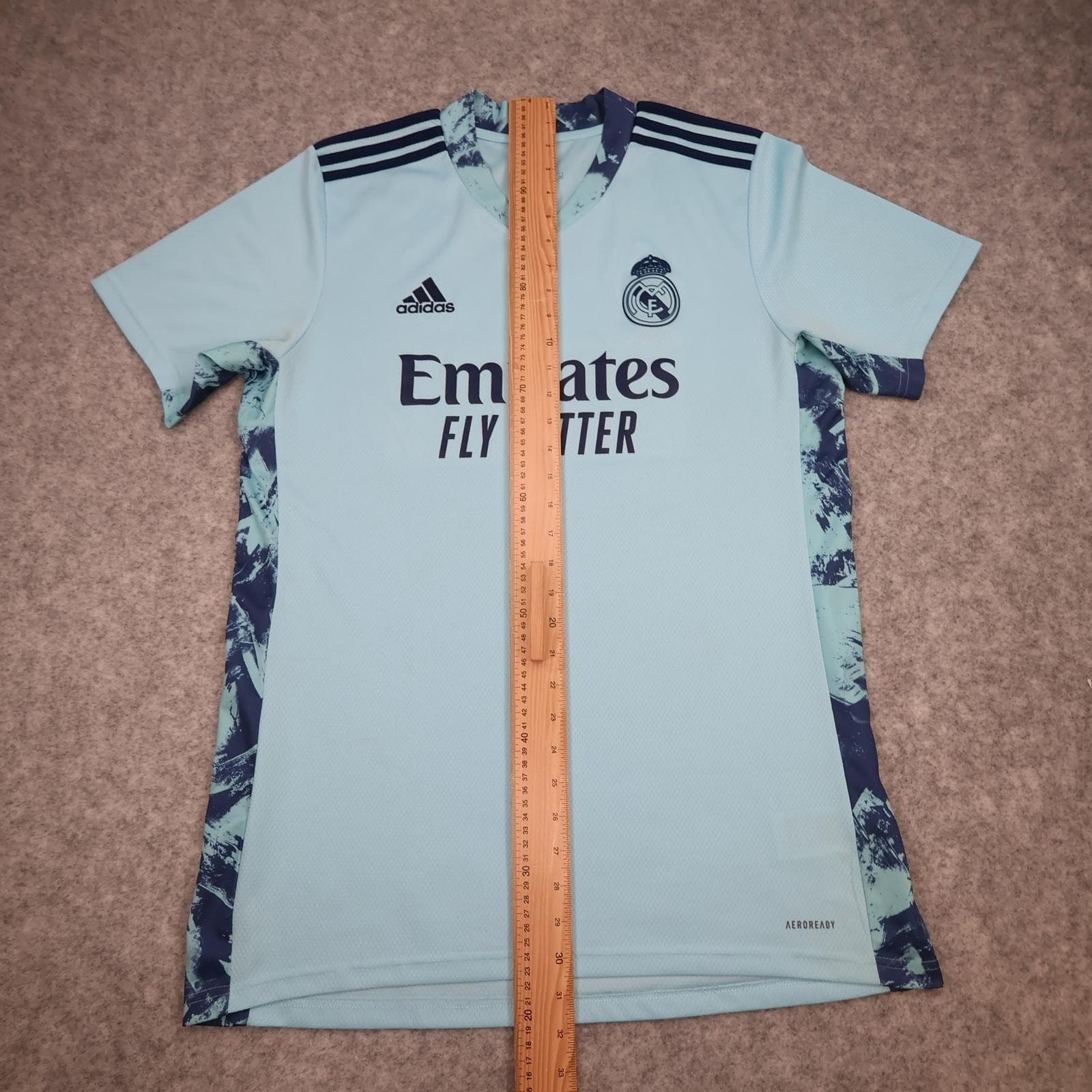 Real Madrid Goalkeeper Shirt Mens Large Blue 2020 2021 Football Adidas Emirates photo 12