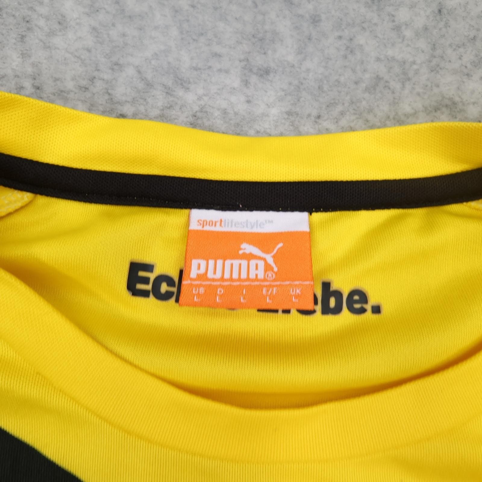 Borussia Dortmund Shirt Mens Large Yellow Black 2014 2015 Puma Evonik Jersey photo 6