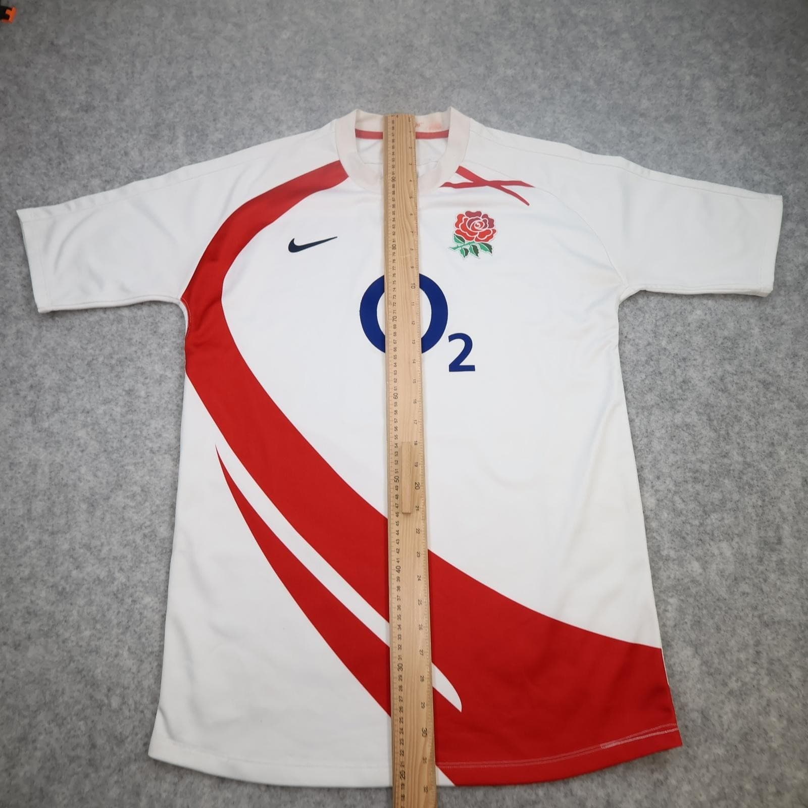England Rugby Shirt Mens 2XL White Red 2007 2008 Rugby Union Nike O2 Jersey photo 10