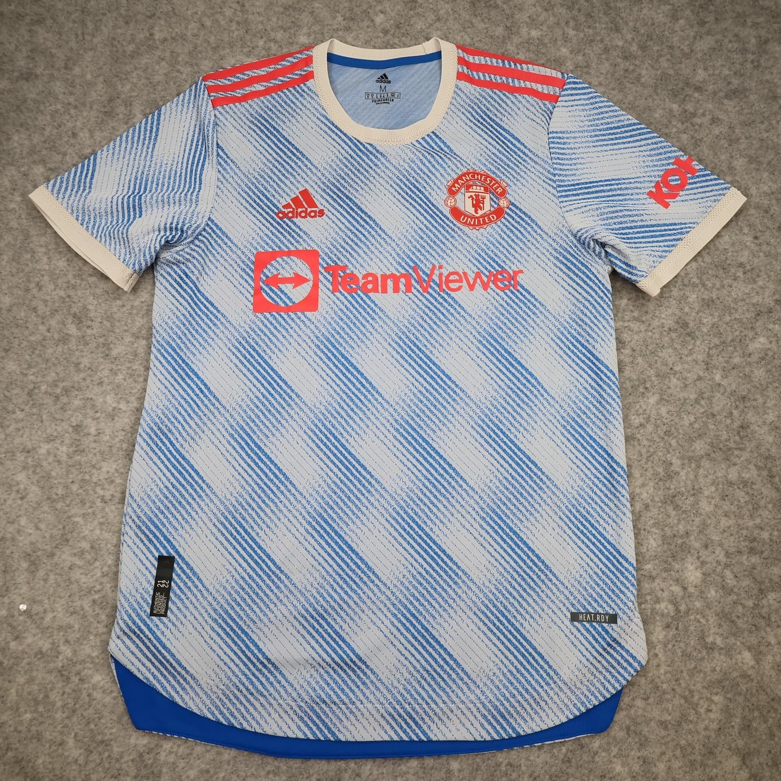 Manchester United Away Shirt Mens Medium White 2021 2022 Adidas Soccer Jersey
