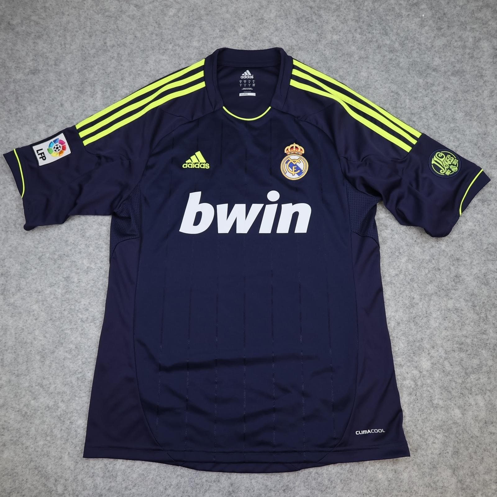Real Madrid Shirt Mens Medium Blue Away 2012 2013 La Liga Football Adidas Bwin