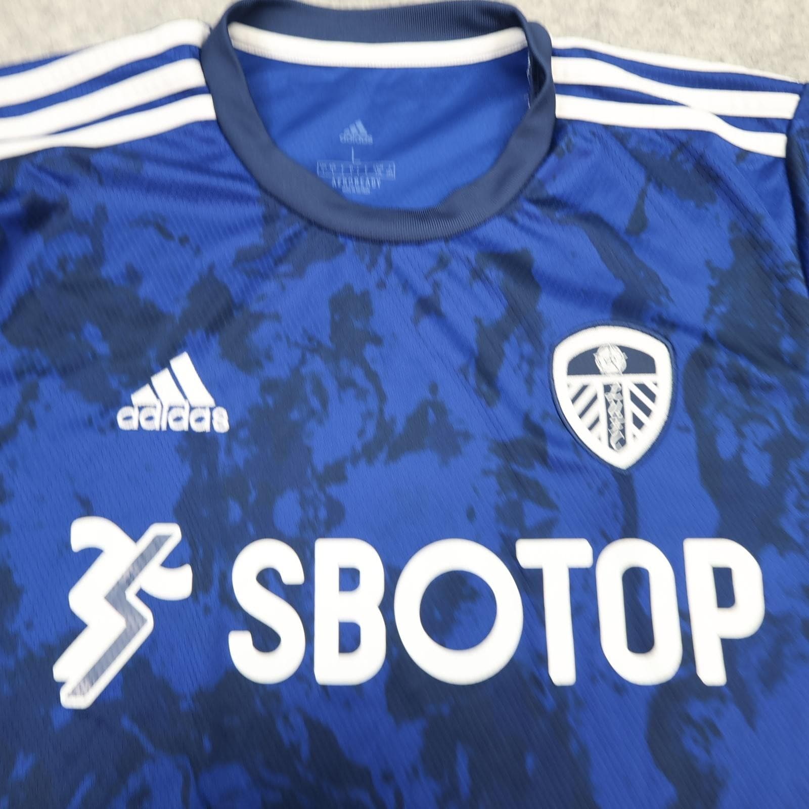 Leeds United Shirt Mens Large Blue 2021 2022 Football Adidas Soccer Jersey photo 3