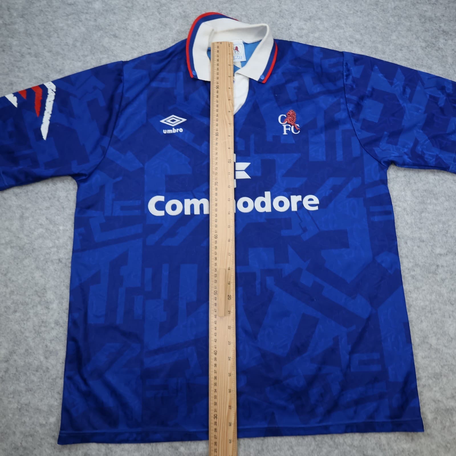 Vintage Chelsea Shirt Large Blue Home Shirt 1991 1993 Umbro Commodore Jersey photo 13