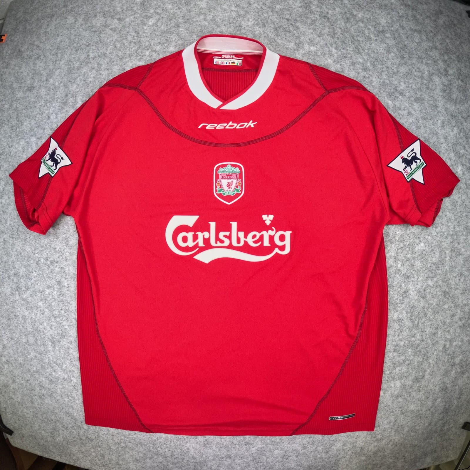 Liverpool Football Shirt Red Home 2002 2004 Reebok Gerrard 17 Soccer Jersey photo 2
