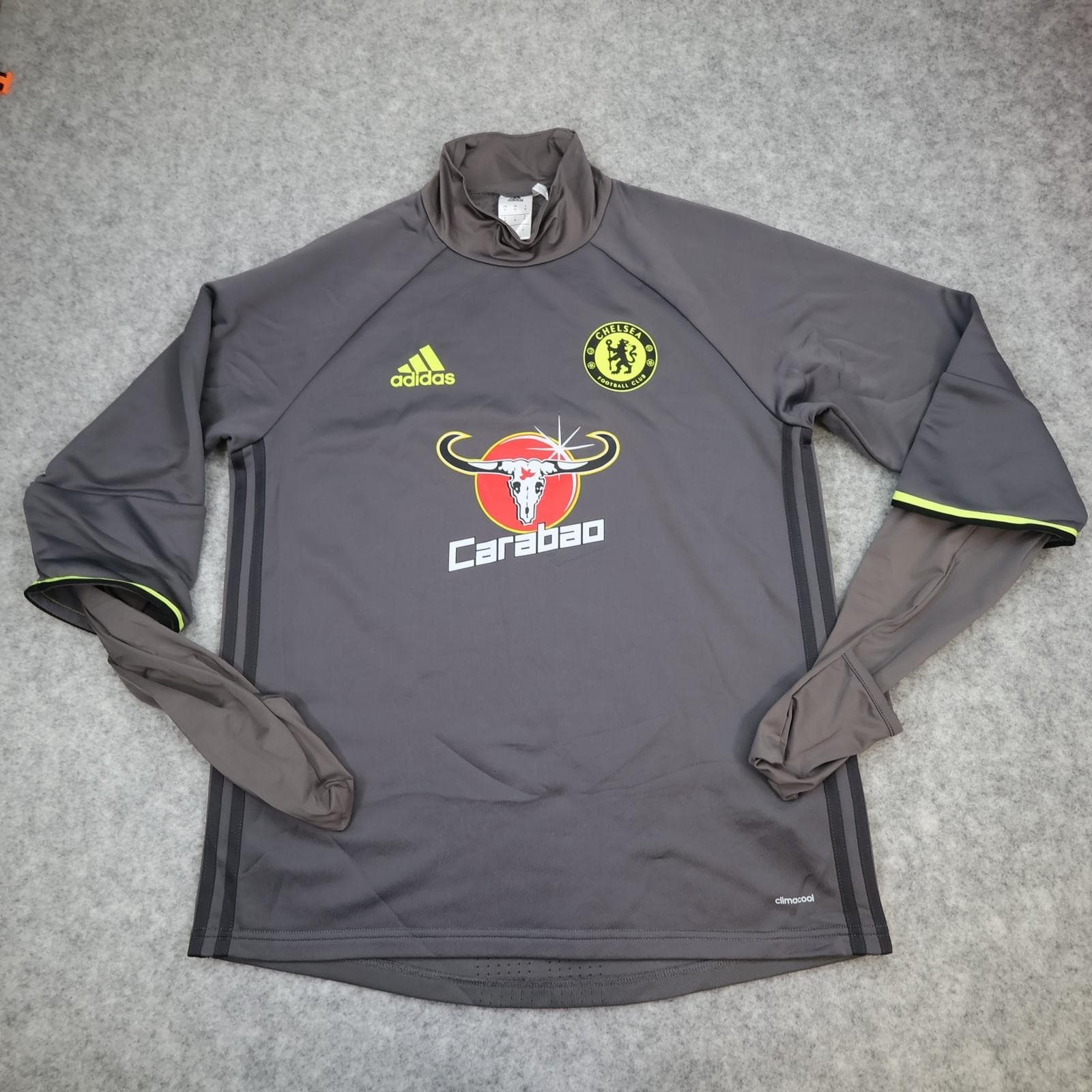 Chelsea Training Top Mens Medium Grey EPL Football Adidas Carabao 2016 2017