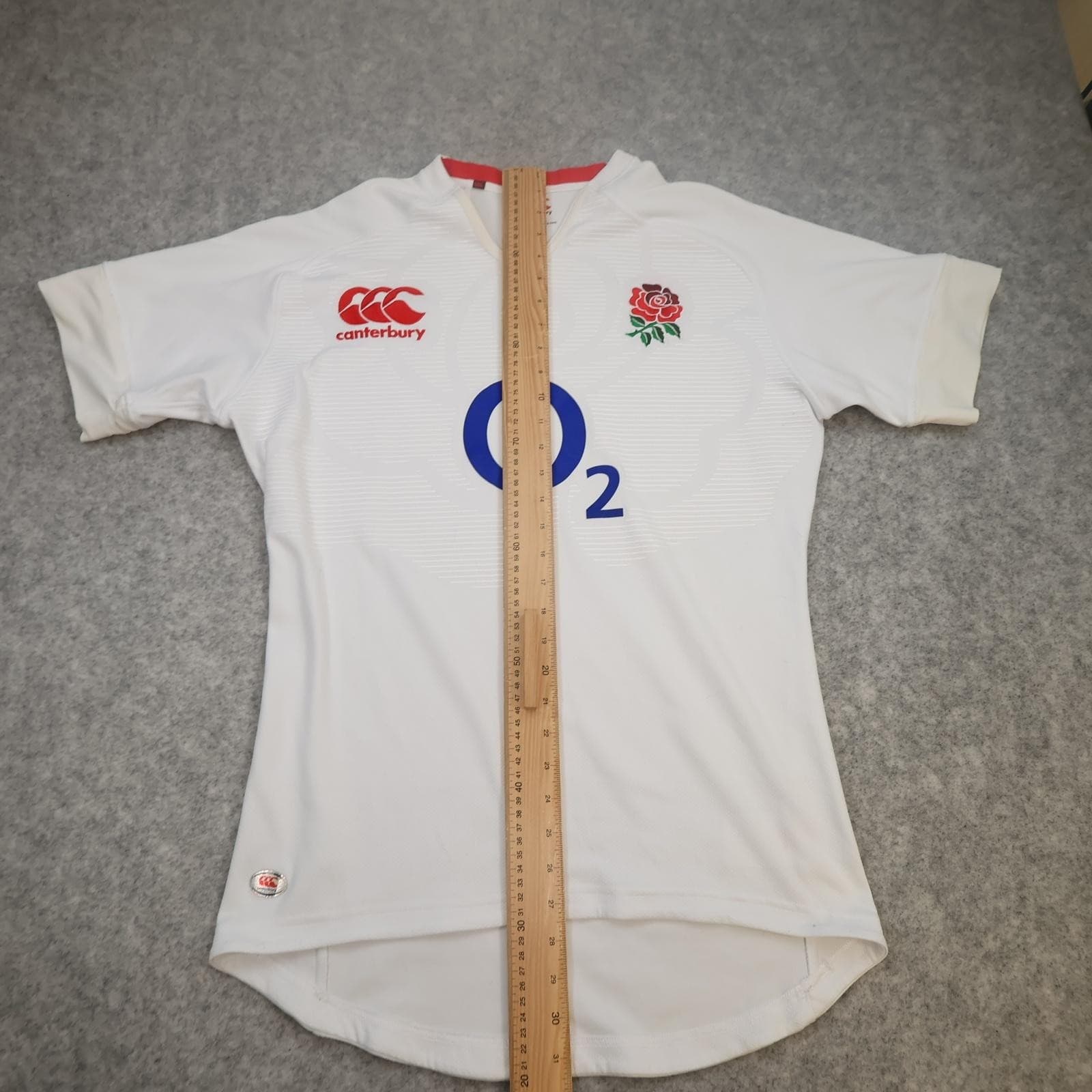 England Rugby Shirt Mens 2XL White 2012 Pro Version Canterbury O2 Home Jersey photo 12
