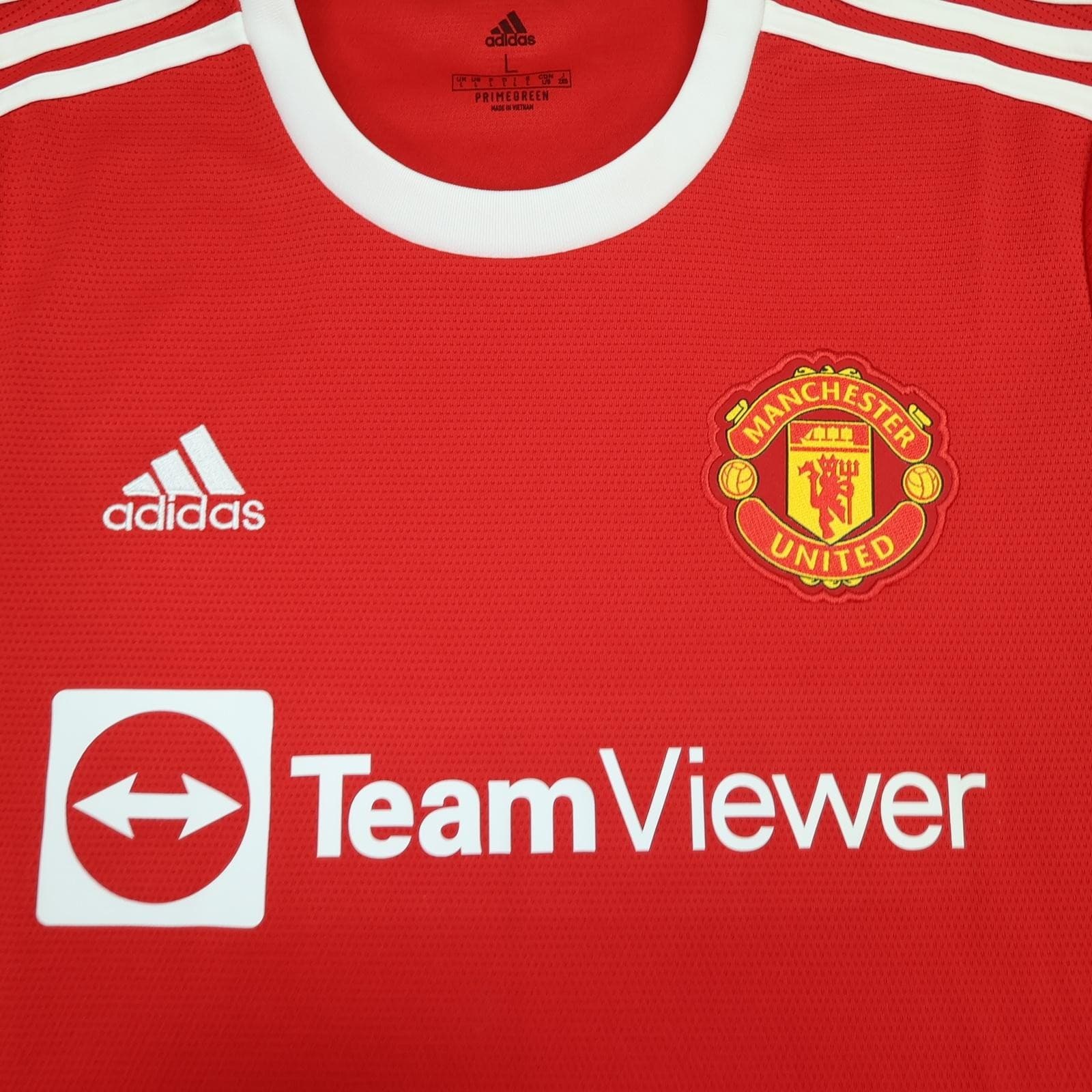 Manchester United Shirt Mens Large Red Home 2021 2022 Football Adidas TeamViewer photo 3