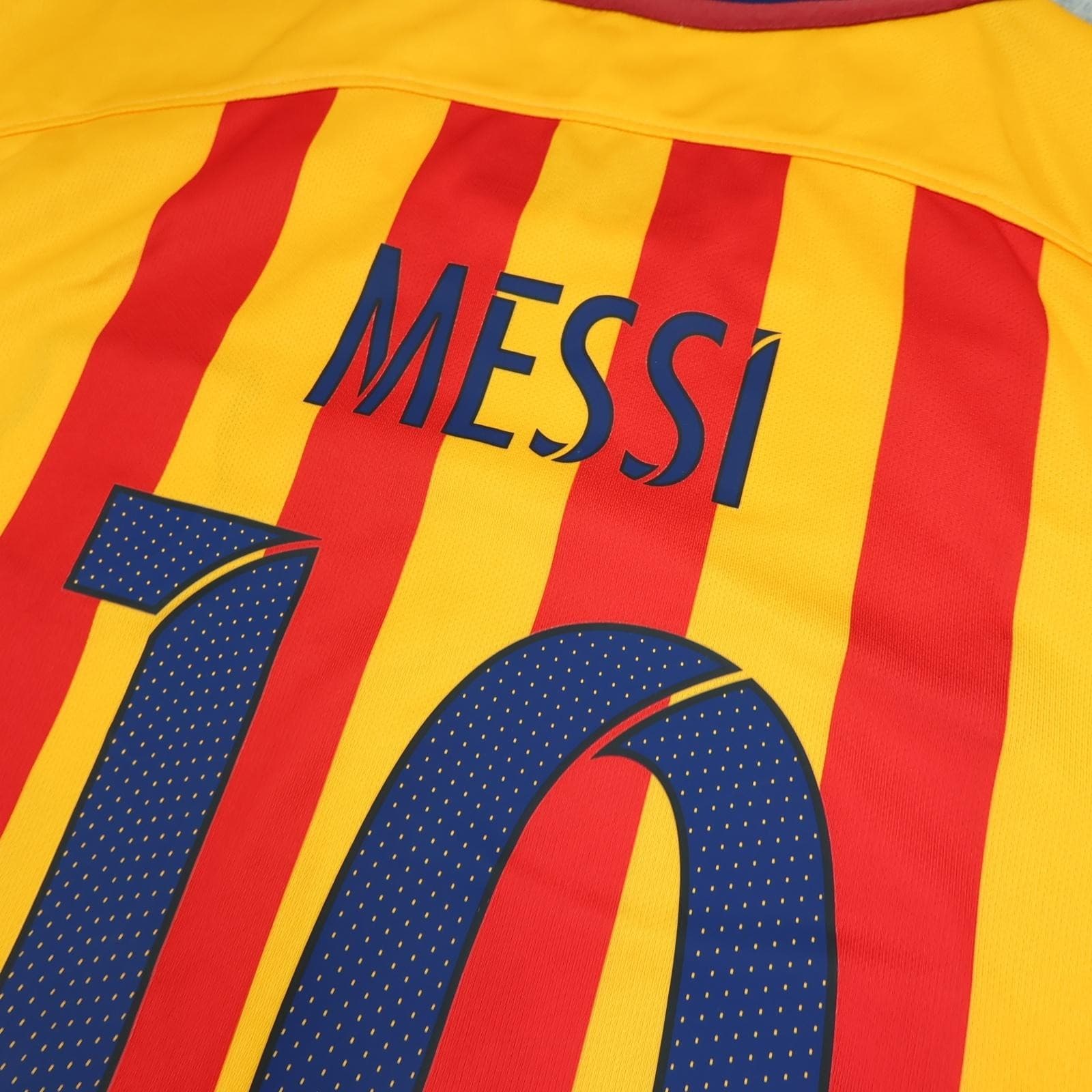 Barcelona Shirt Mens Medium Yellow Away 2015 2016 Football Nike Messi 10 photo 7