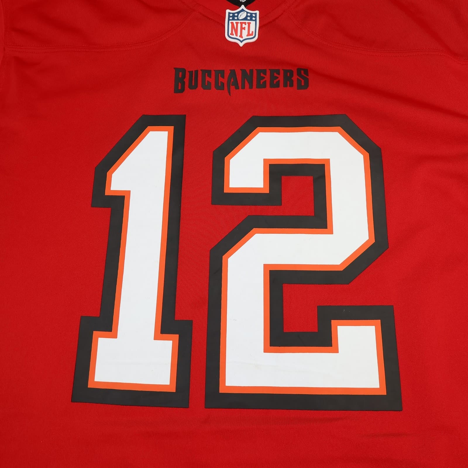 Tampa Bay Buccaneers Football Jersey Mens Large Red NFL Nike Brady 12 On Field photo 3