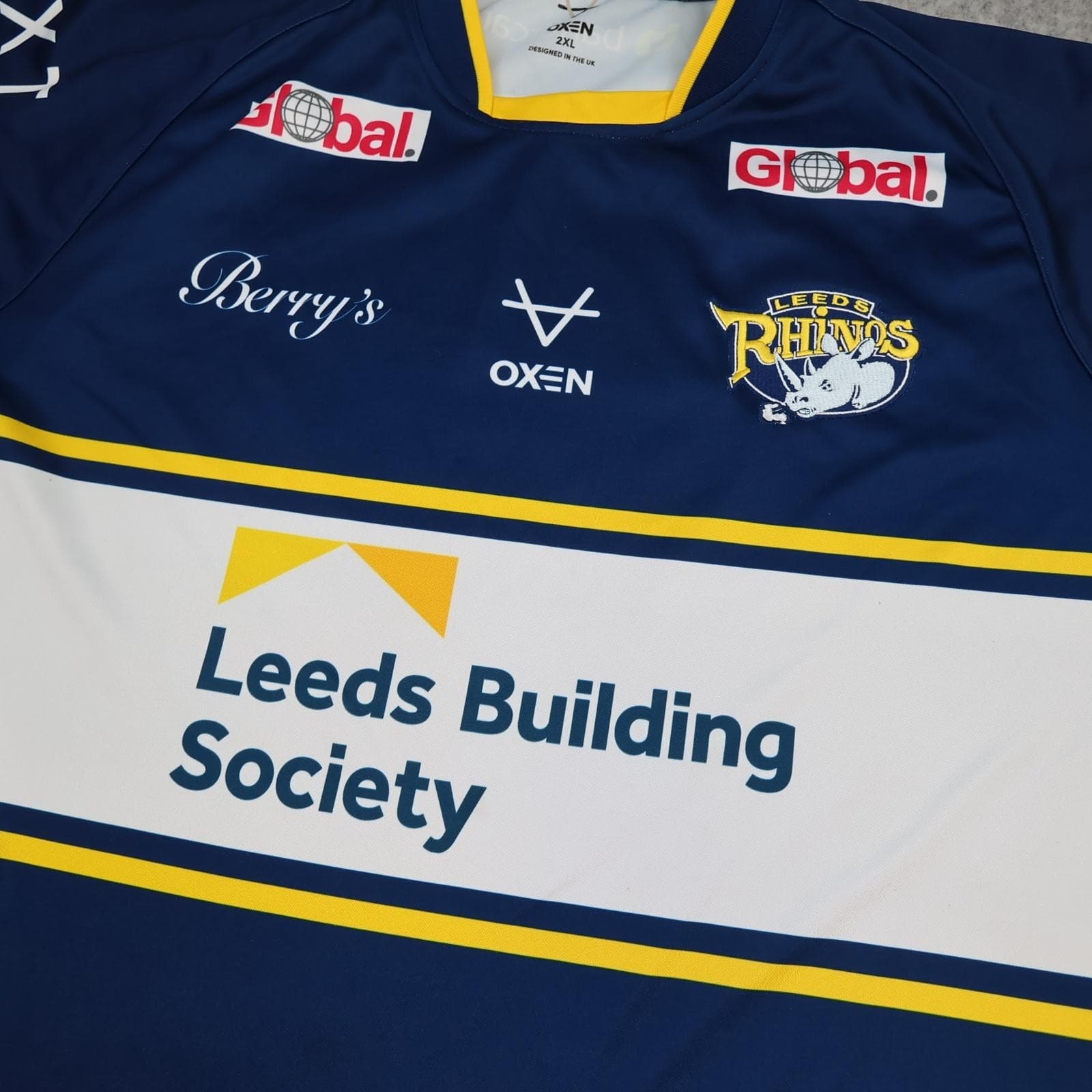 Leeds Rhinos Rugby Shirt Mens 2XL Blue Rugby League Oxen 2023 Jersey photo 3