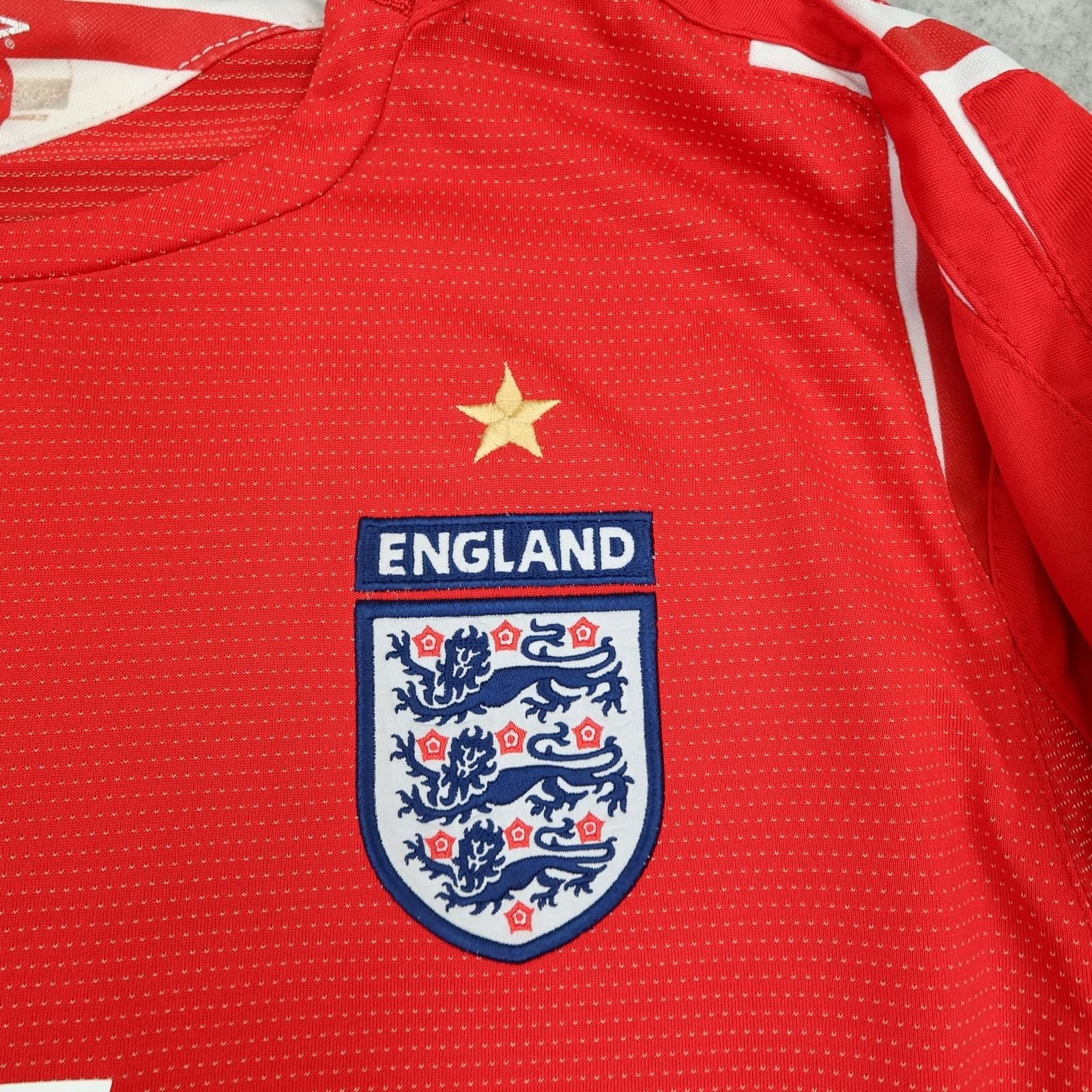 Vintage England Away Shirt Mens Medium Red 2004 2006 Football Umbro Beckham 7 photo 7