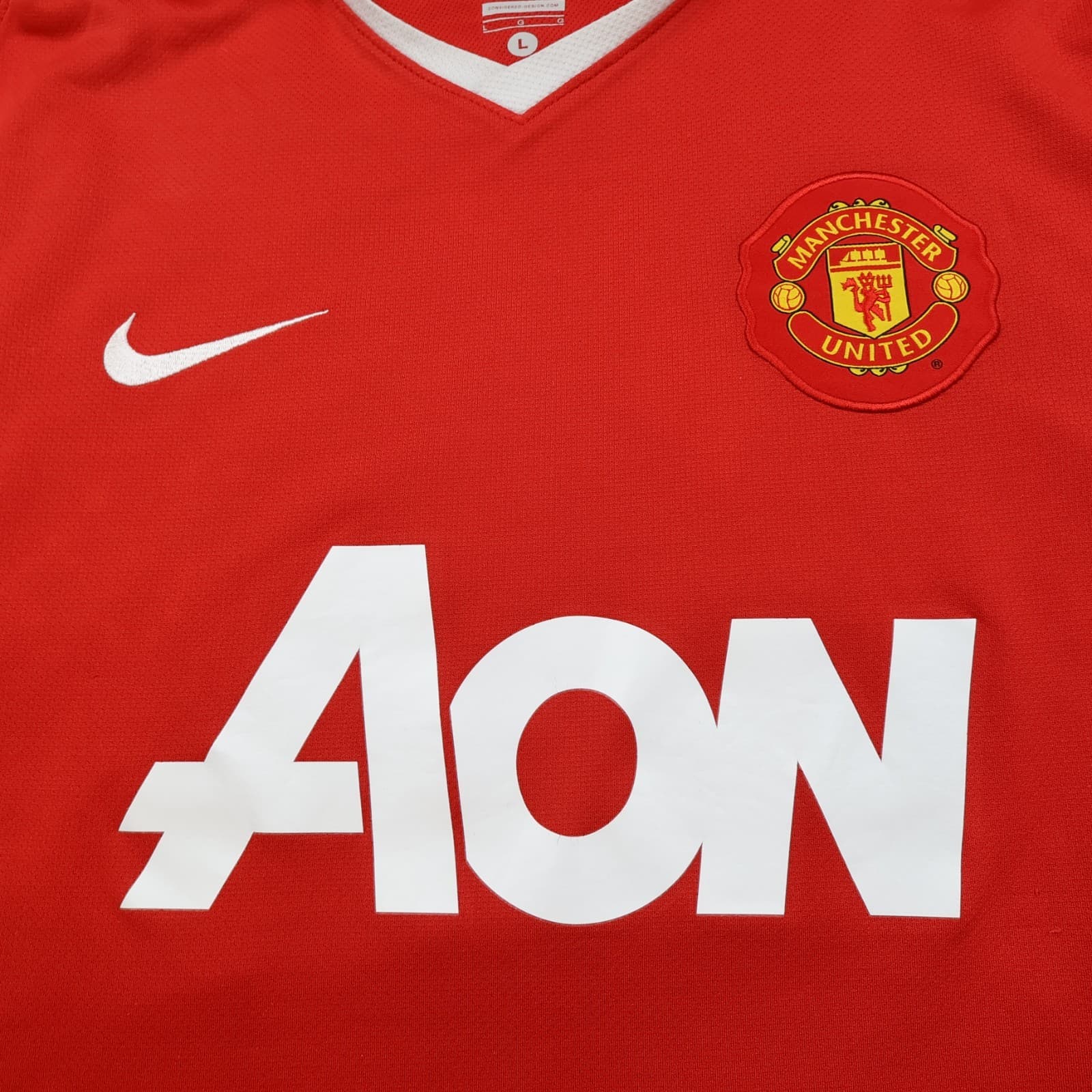 Manchester United Shirt Large Red Home Kit 2010 2011 Nike Jersey Wayne Rooney 10 photo 3