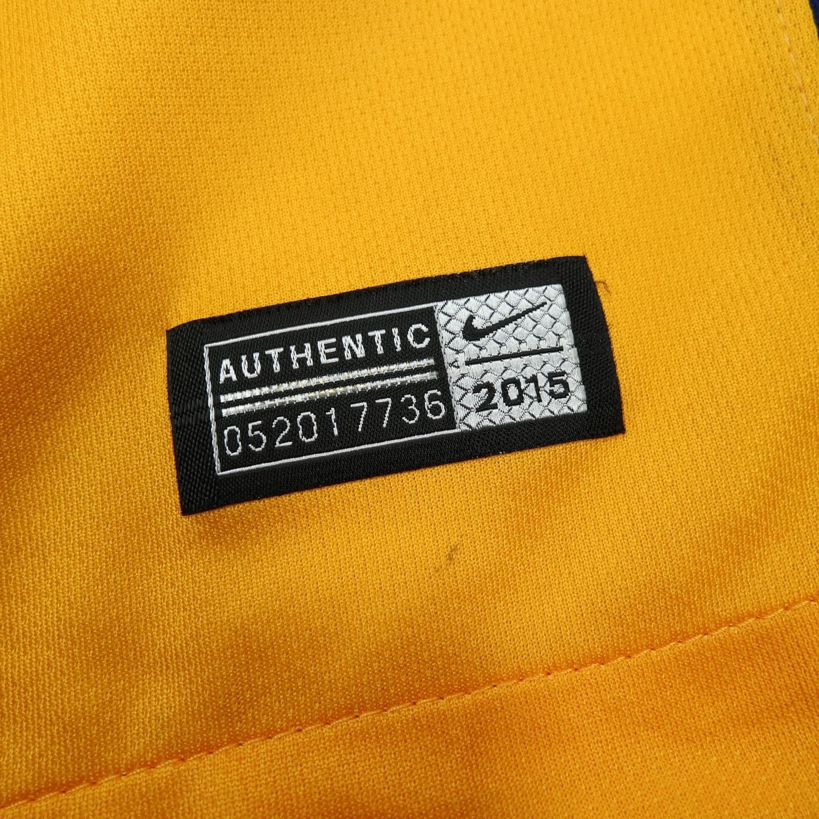 Barcelona Shirt Mens Medium Yellow Away 2015 2016 Football Nike Messi 10 photo 5