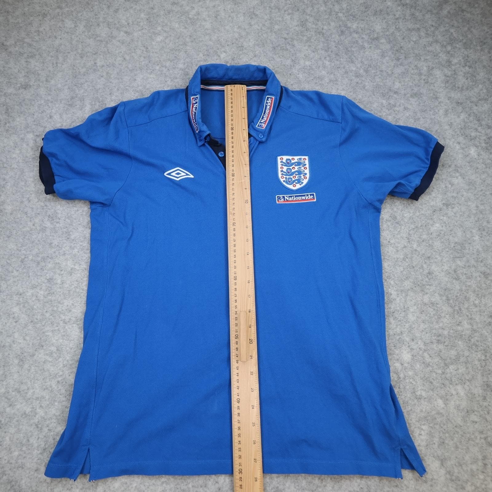 England Training Shirt Mens XL Blue Football Umbro Nationwide Polo 2000s photo 10