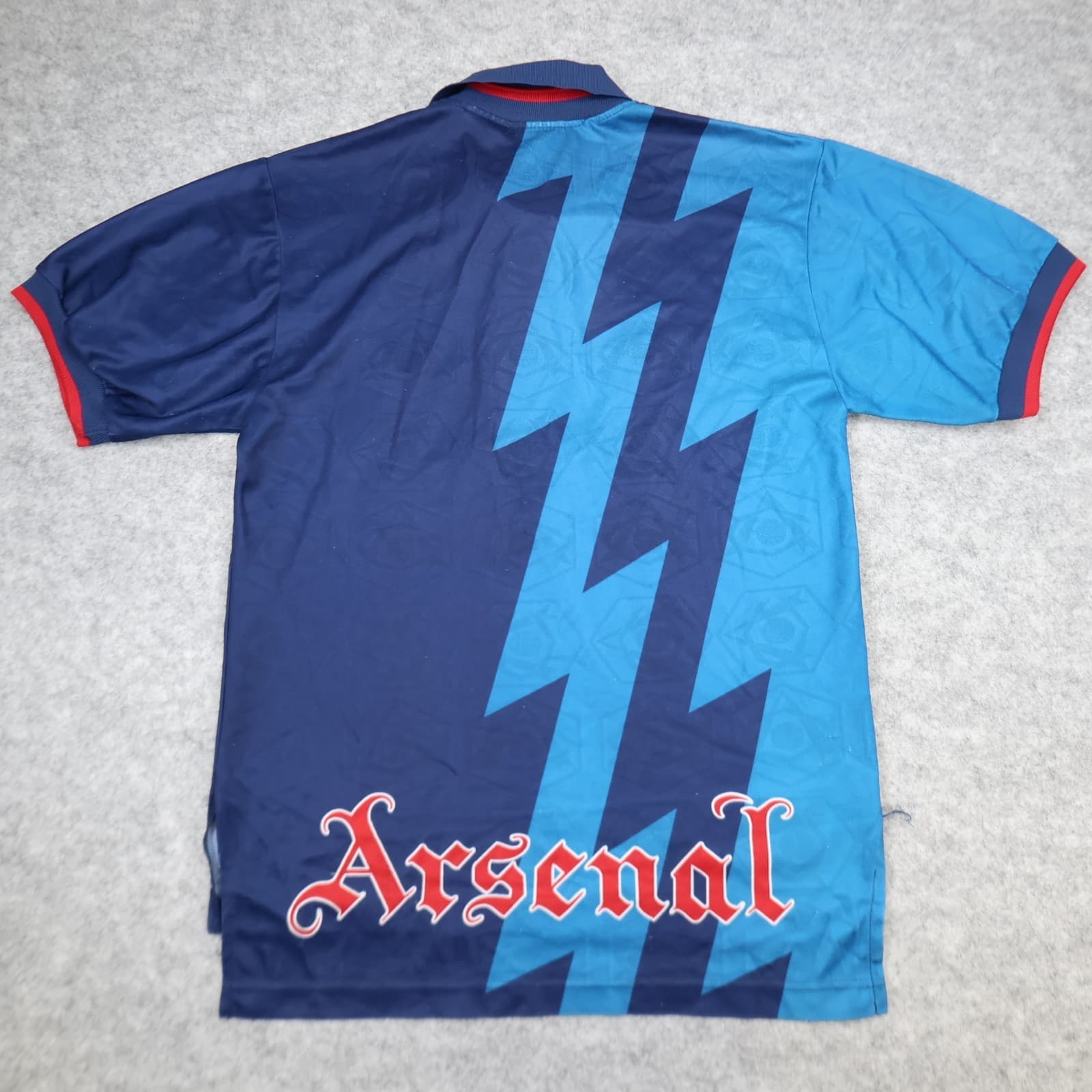 Vintage Arsenal Shirt Small Blue Away Kit 1995 1996 Soccer Jersey JVC Gunner AFC photo 2