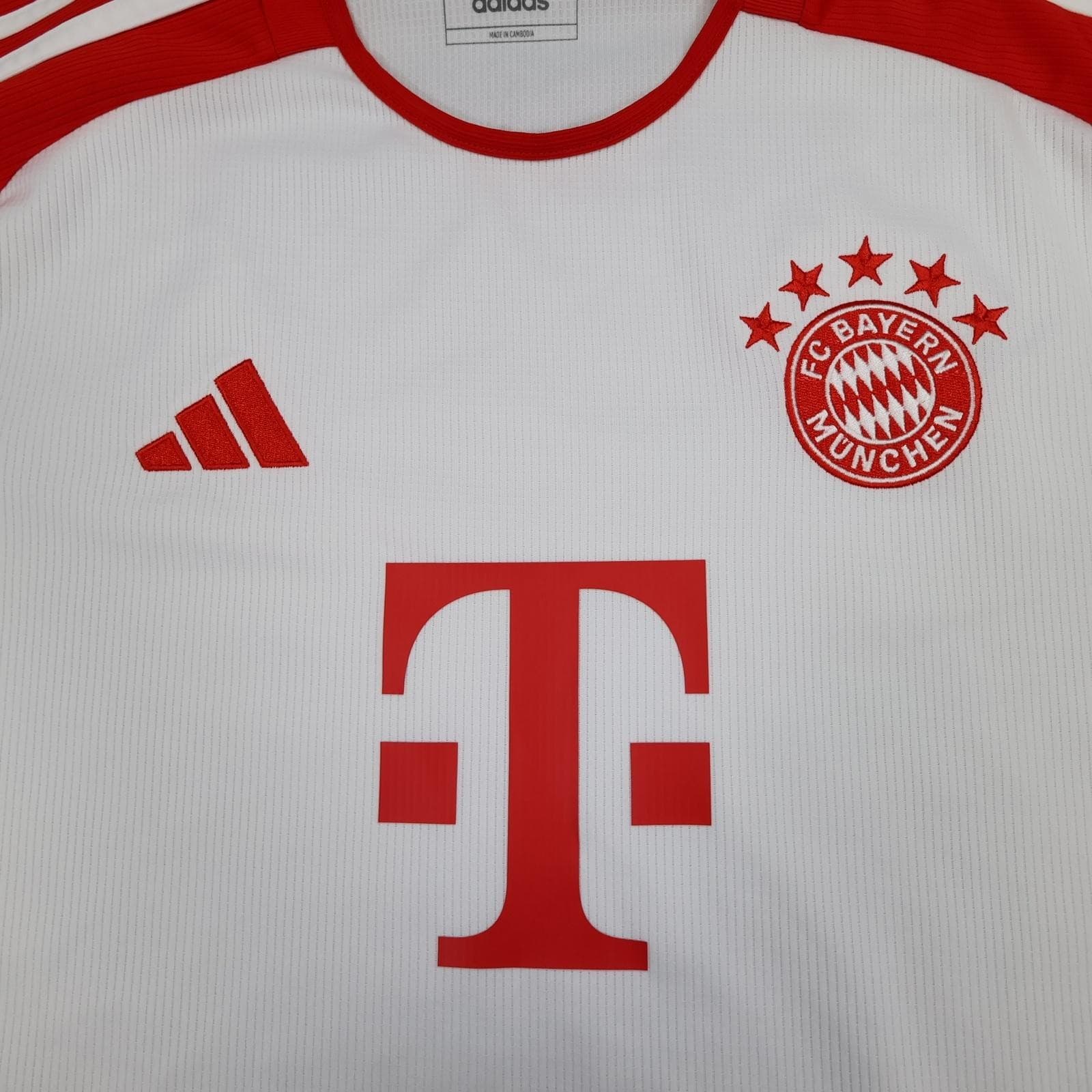 Bayern Munich Shirt Mens Large White Home 2023 2024 Football Adidas Telekom photo 3