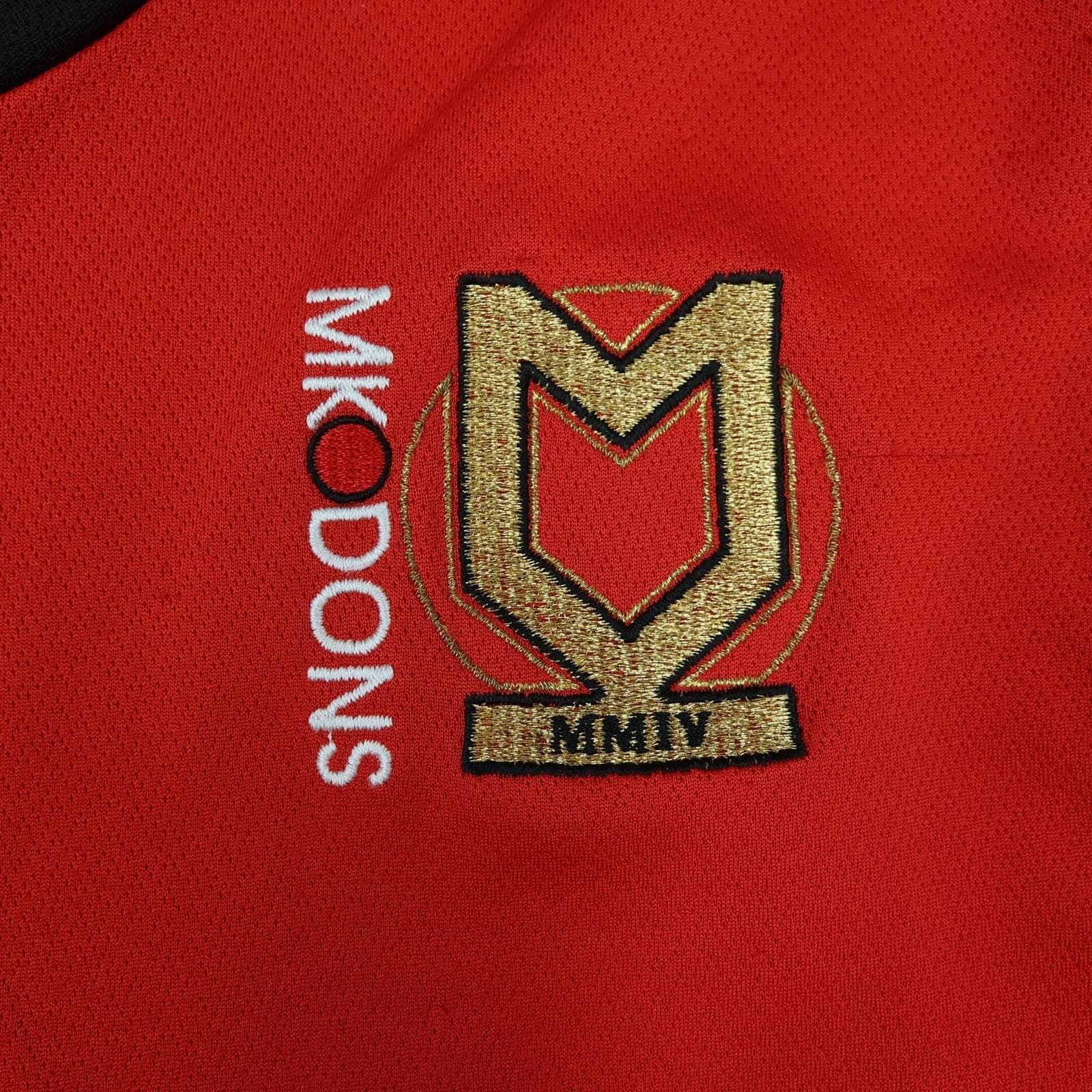 Milton Keynes Dons Shirt Youth XXS Red Away Football Errea Kit Shorts Set photo 4