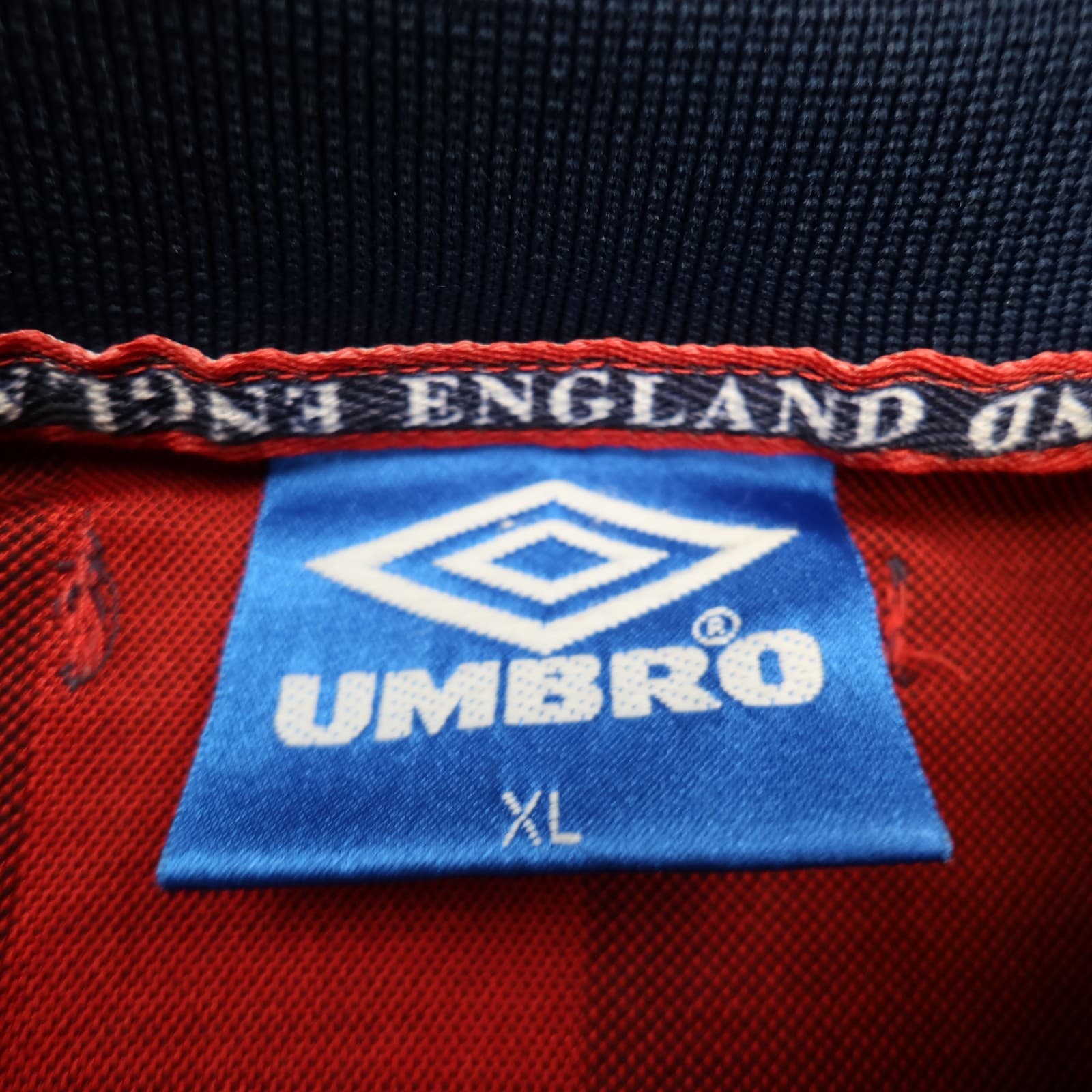 Vintage England Football Shirt Extra Large Red Away Kit Umbro 1997 1999 Jersey photo 4