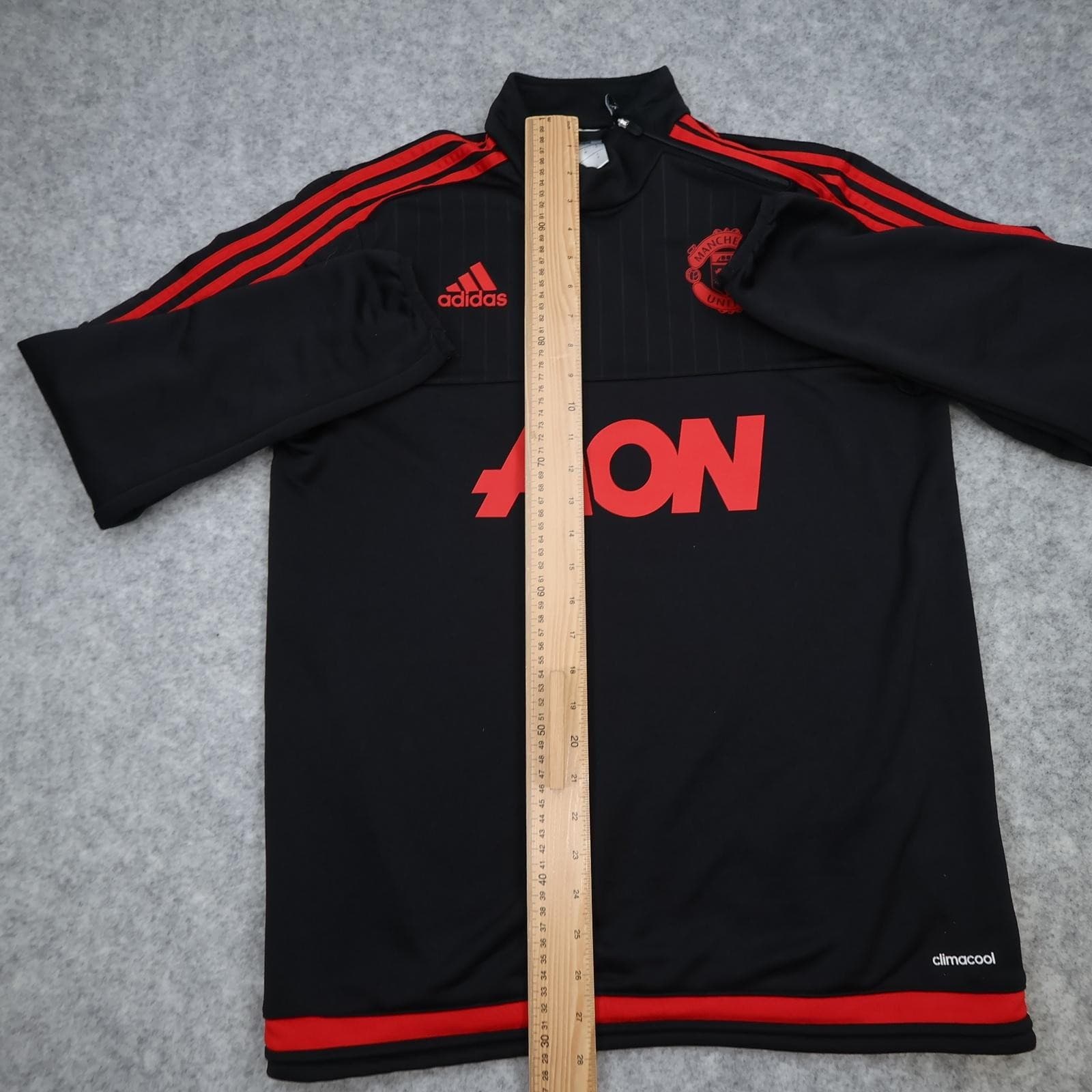 Manchester United Training Top Mens Medium Black Football Adidas Aon 2015 2016 photo 13