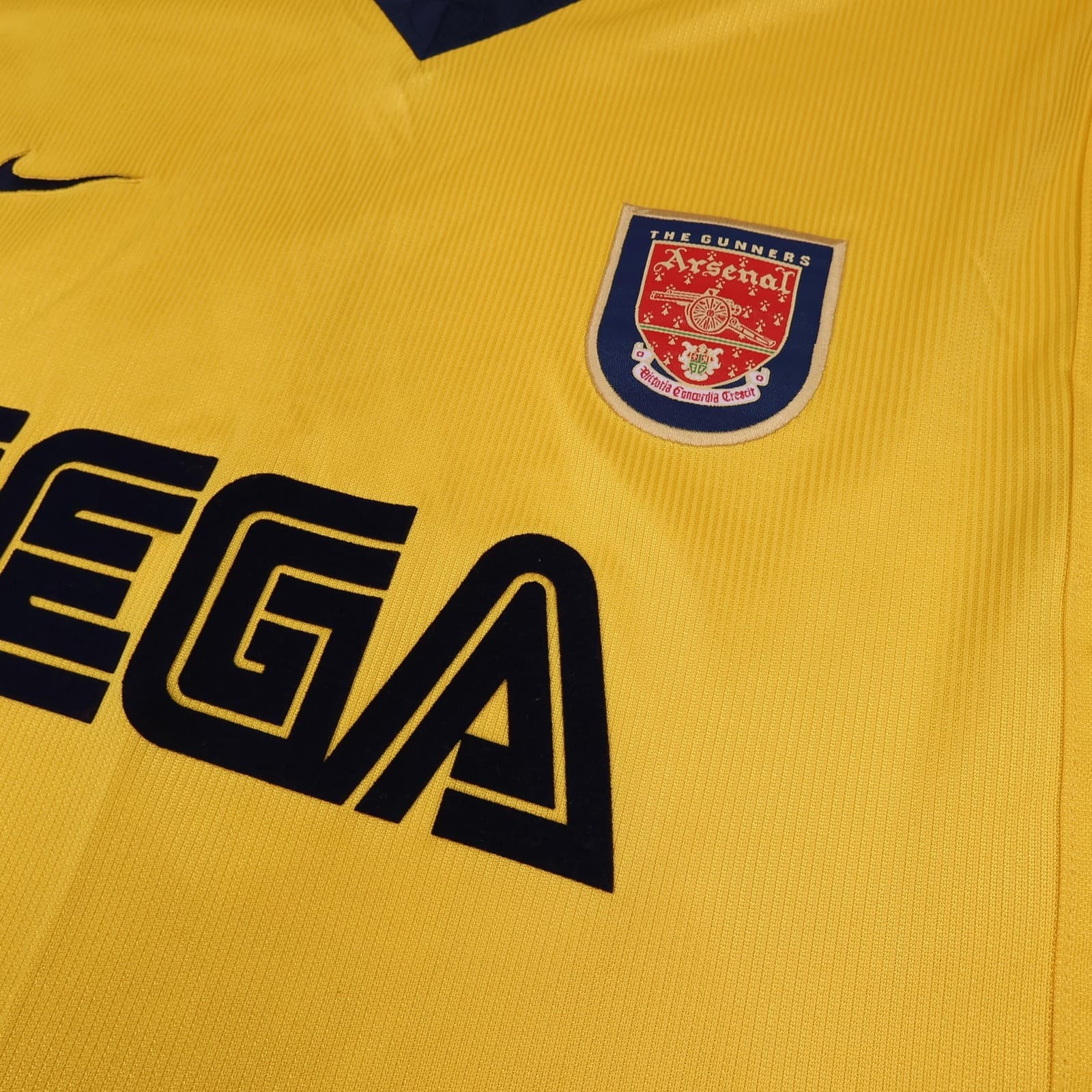 Vintage Arsenal Shirt Mens Large Yellow Away 1999 2001 Nike SEGA Henry Jersey photo 5