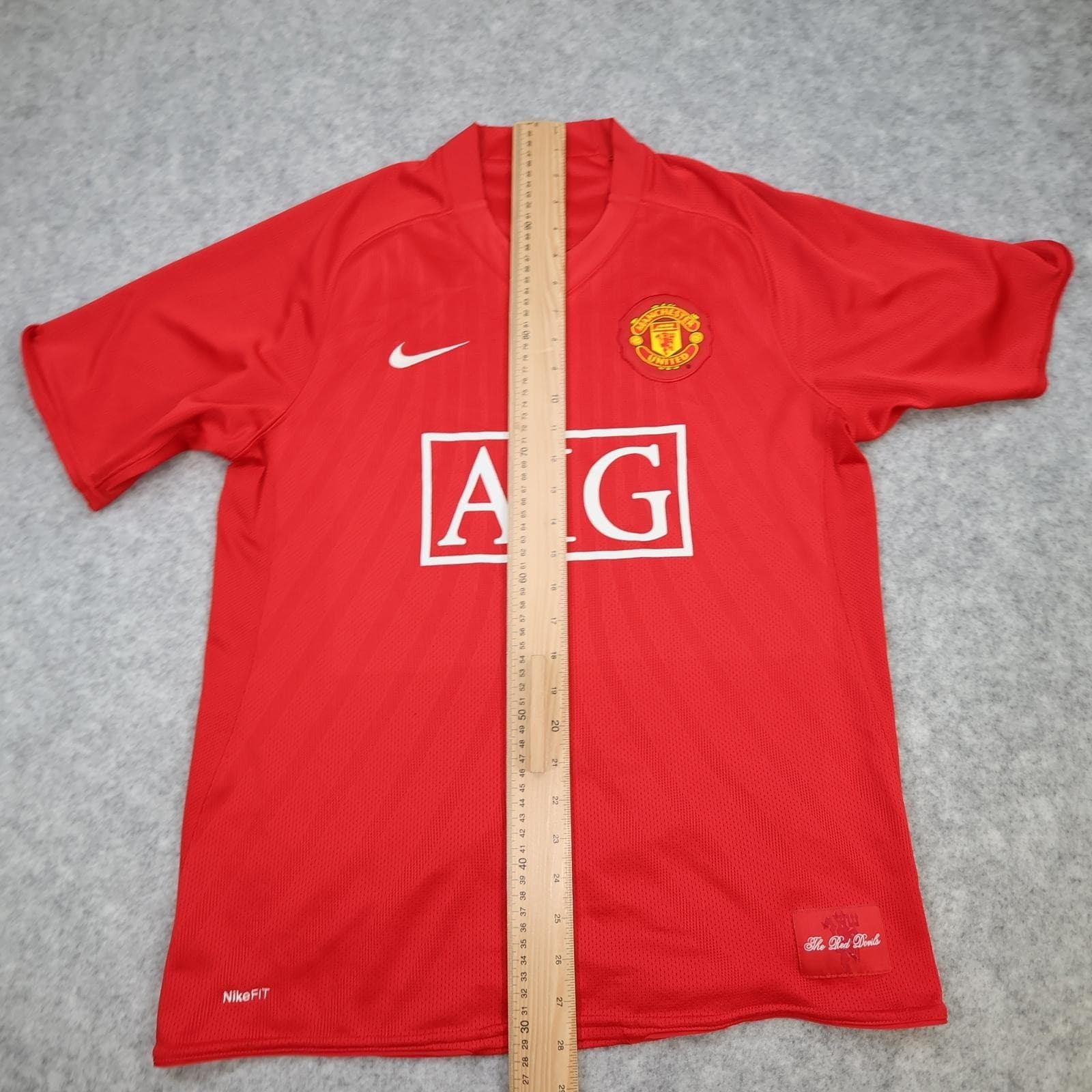 Manchester United Shirt Mens Medium Red Home 2007 2009 Nike AIG The Red Devils photo 15