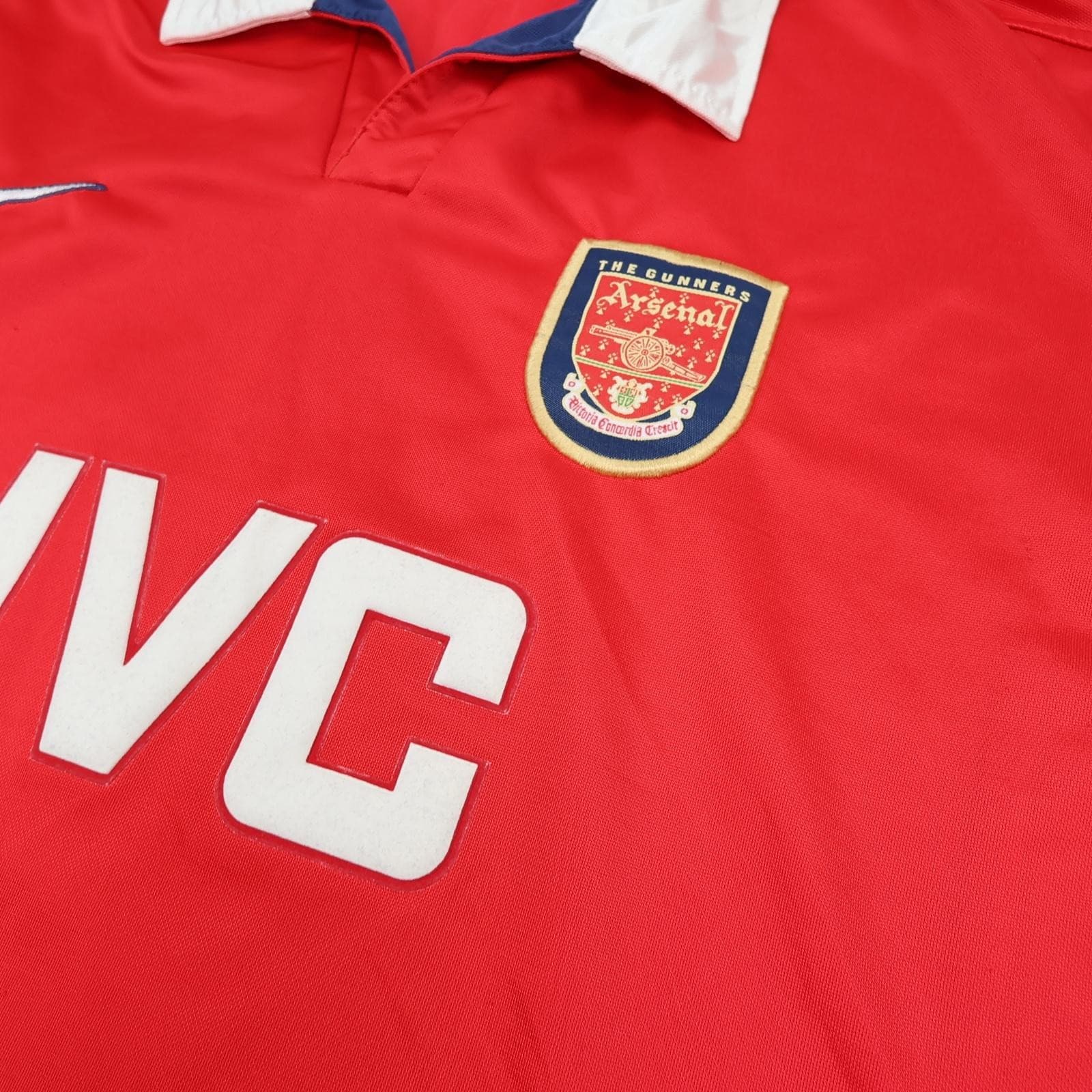Vintage Arsenal Shirt Mens XL Red Home 1998 1999 Nike JVC Adams 6 Soccer Jersey photo 5