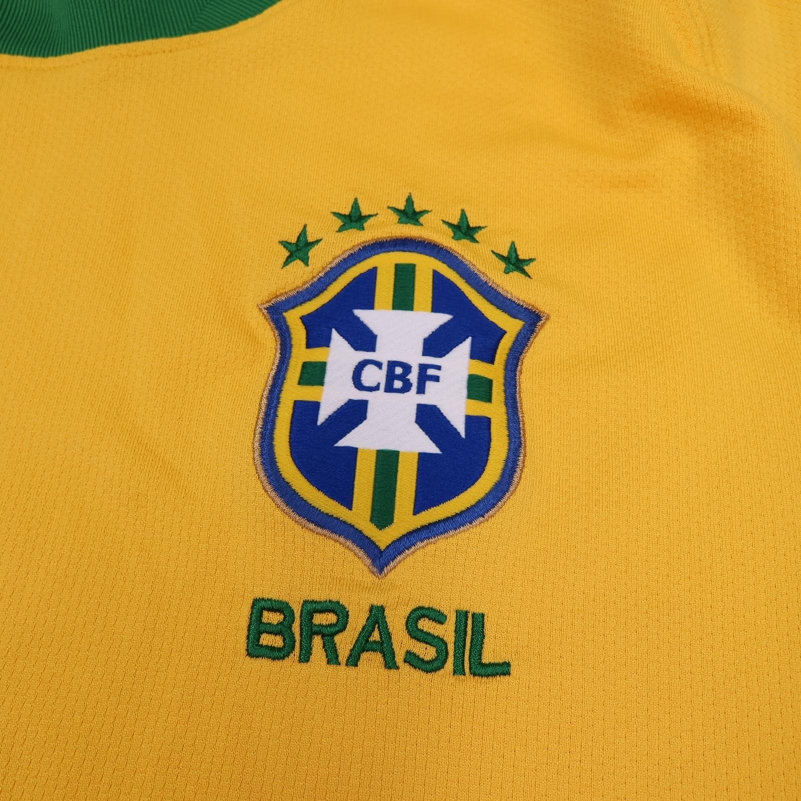 Brazil Home Shirt Mens Large Yellow 2010 2011 Nike Dri Fit Soccer Jersey Top photo 4