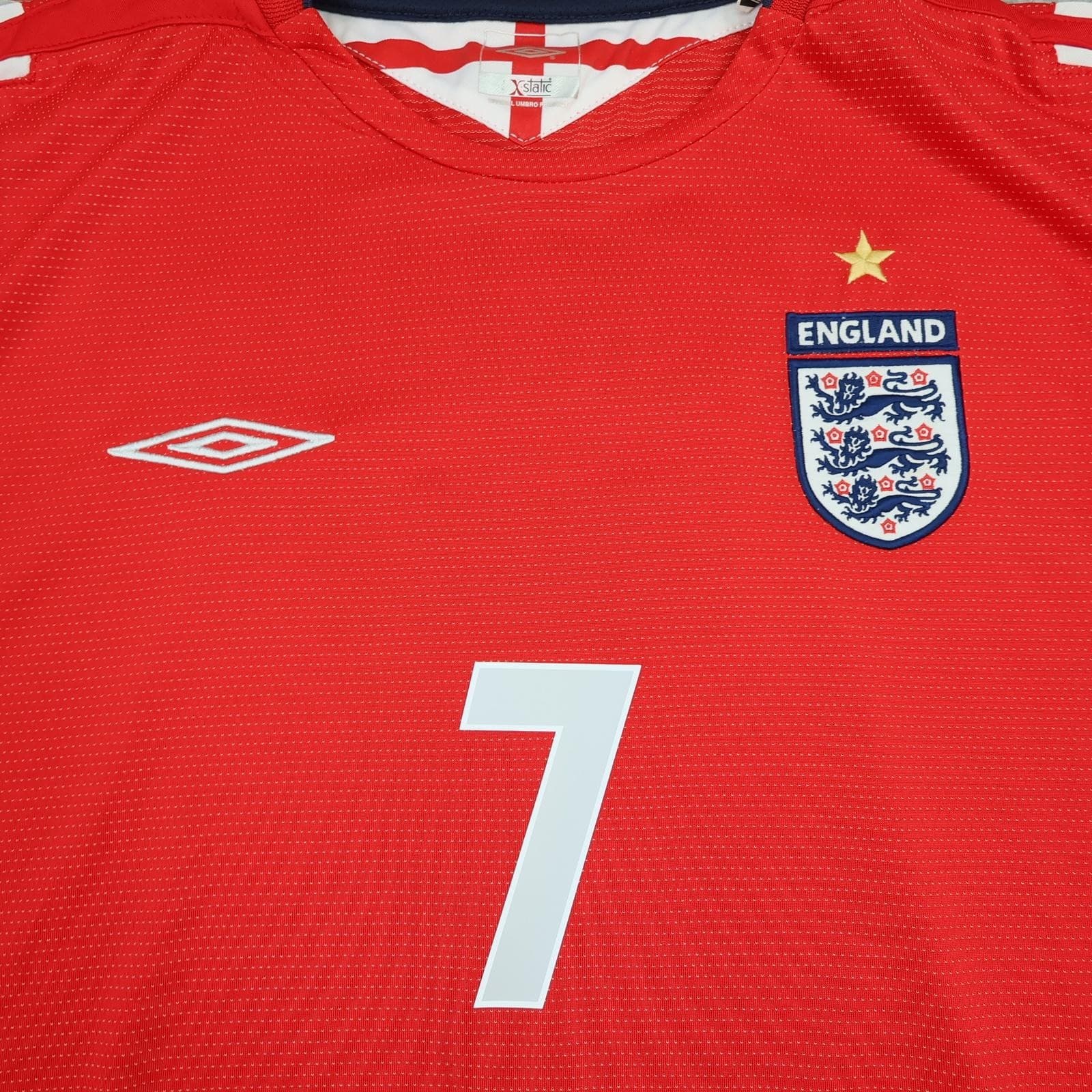 Vintage England Away Shirt Mens XXL Red 2004 2006 Football Umbro Beckham 7 Top photo 7
