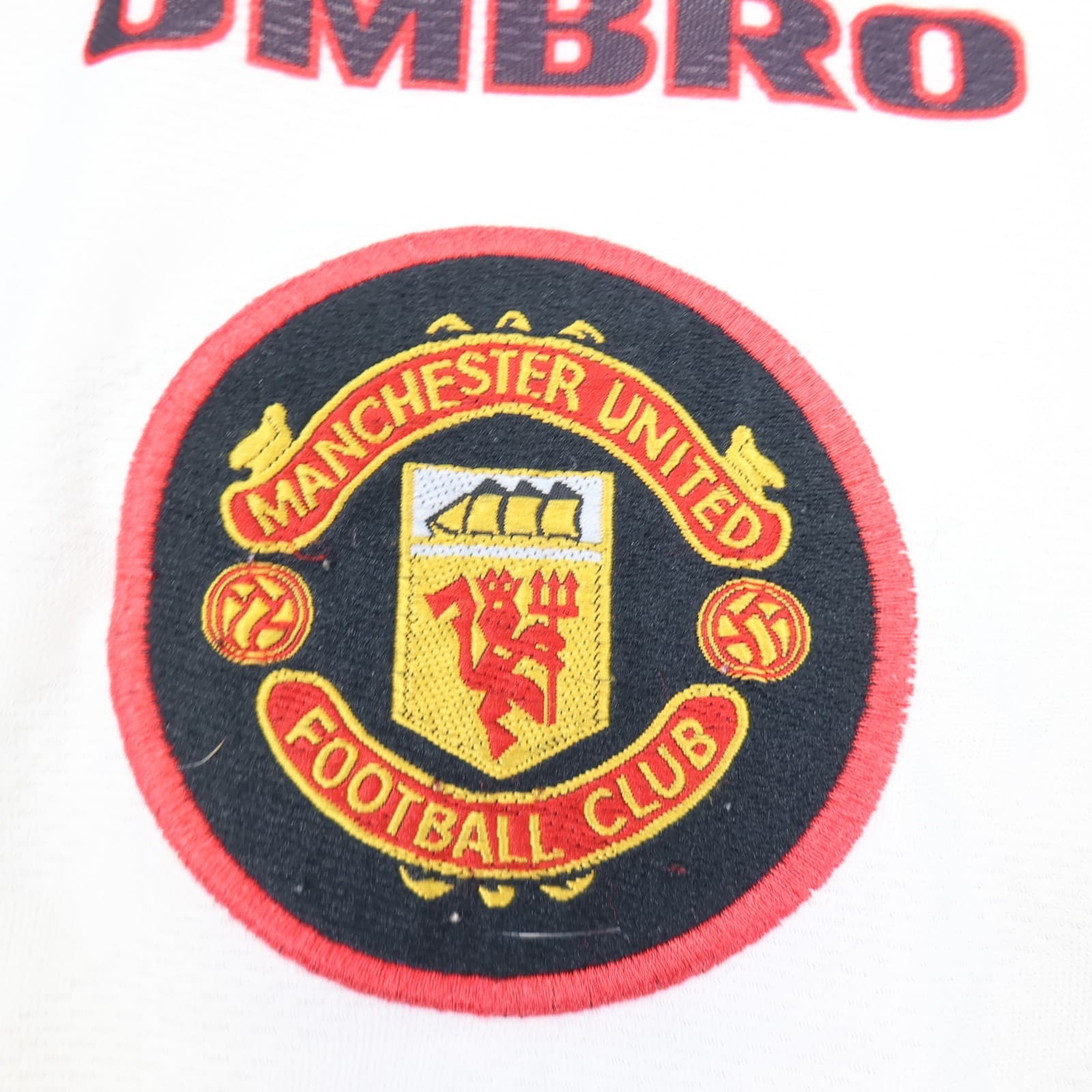 Vintage Manchester United Shirt Medium White Away Kit 1996 1997 Umbro Jersey photo 7