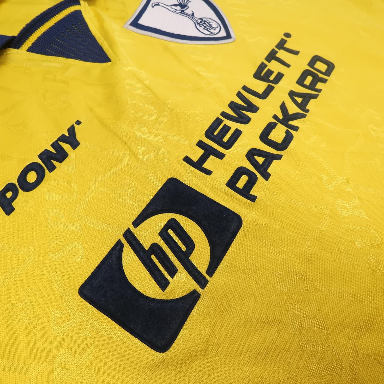 Vintage Tottenham Hotspur Shirt Mens XL Yellow Away 1995 1997 Pony Soccer Jersey photo 8