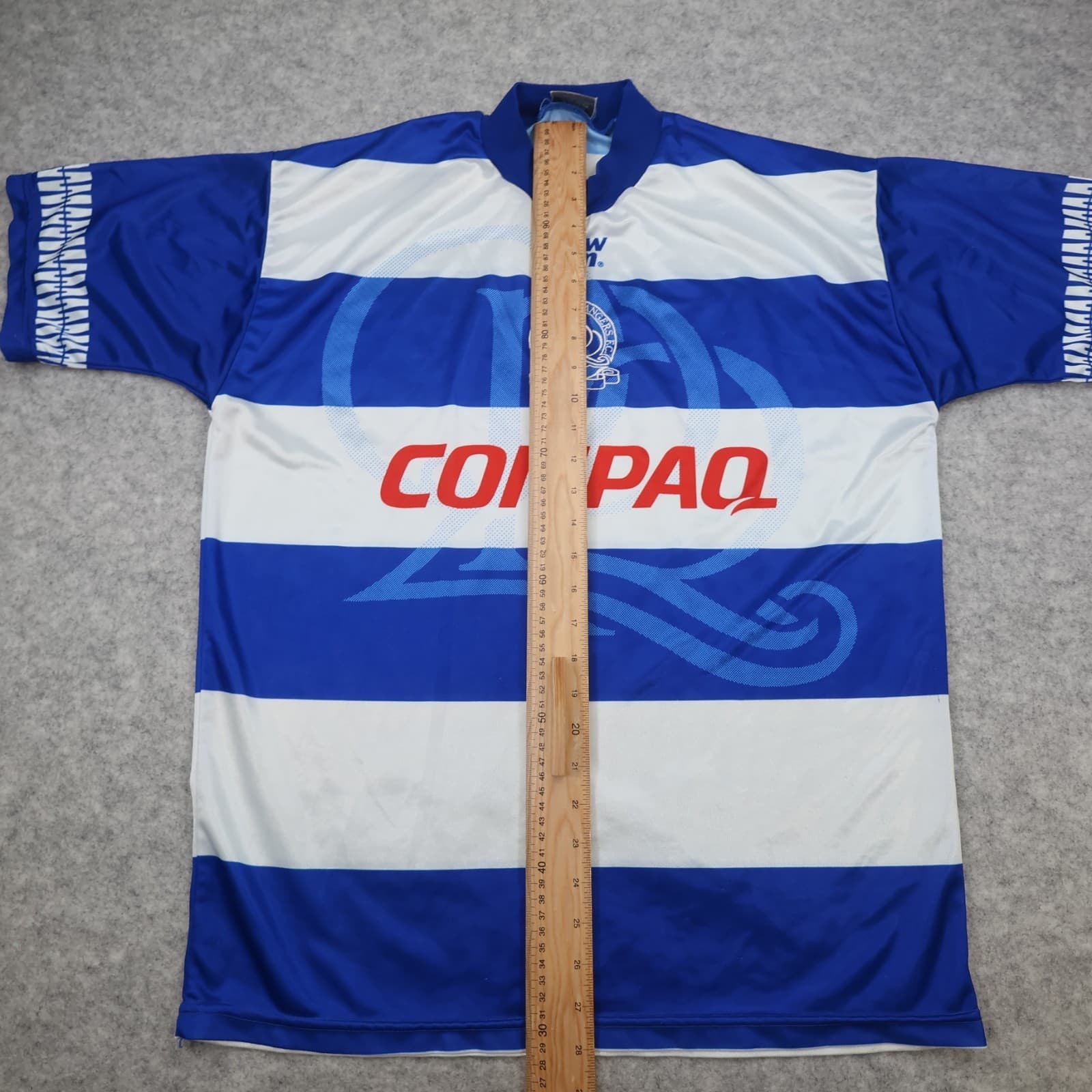 Vintage QPR Home Shirt Large Blue 1995 1996 Compaq Soccer Jersey 38/40 photo 10
