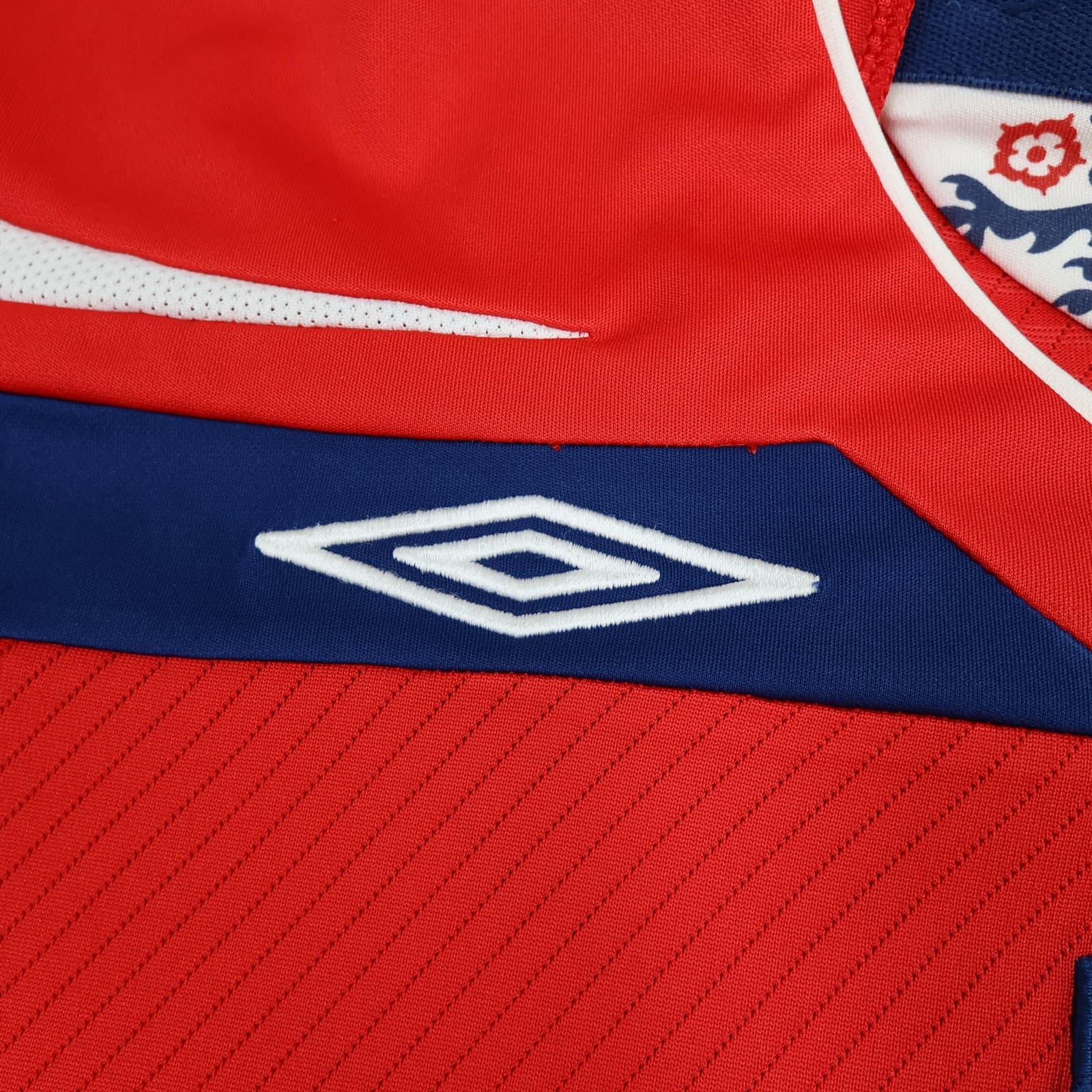 England Away Shirt Mens 2XL Red 2008 2010 Football Umbro Beckham 7 Jersey Top photo 7