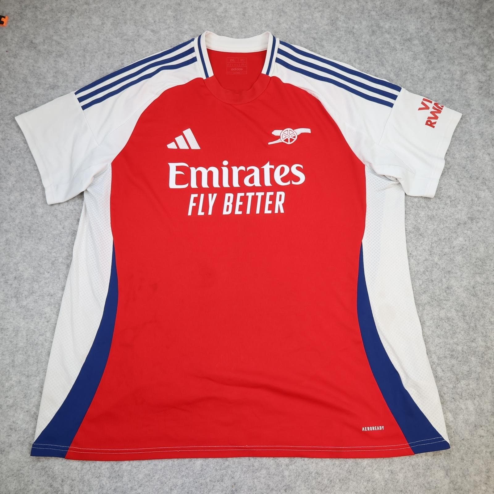 Arsenal Shirt Mens 2XL Red Home 2024 2025 Adidas Soccer Jersey