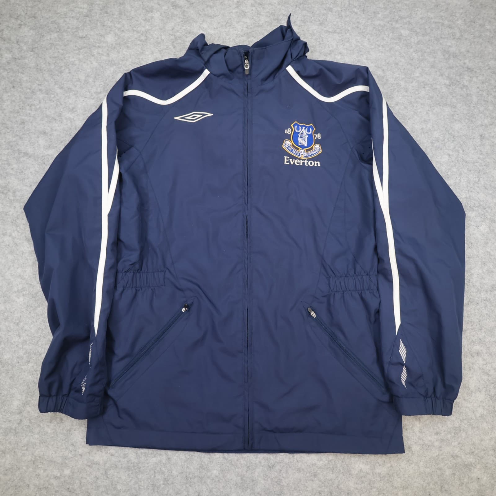 Everton Football Jacket Small Navy Training Rain Jacket Umbro Mens Soccer