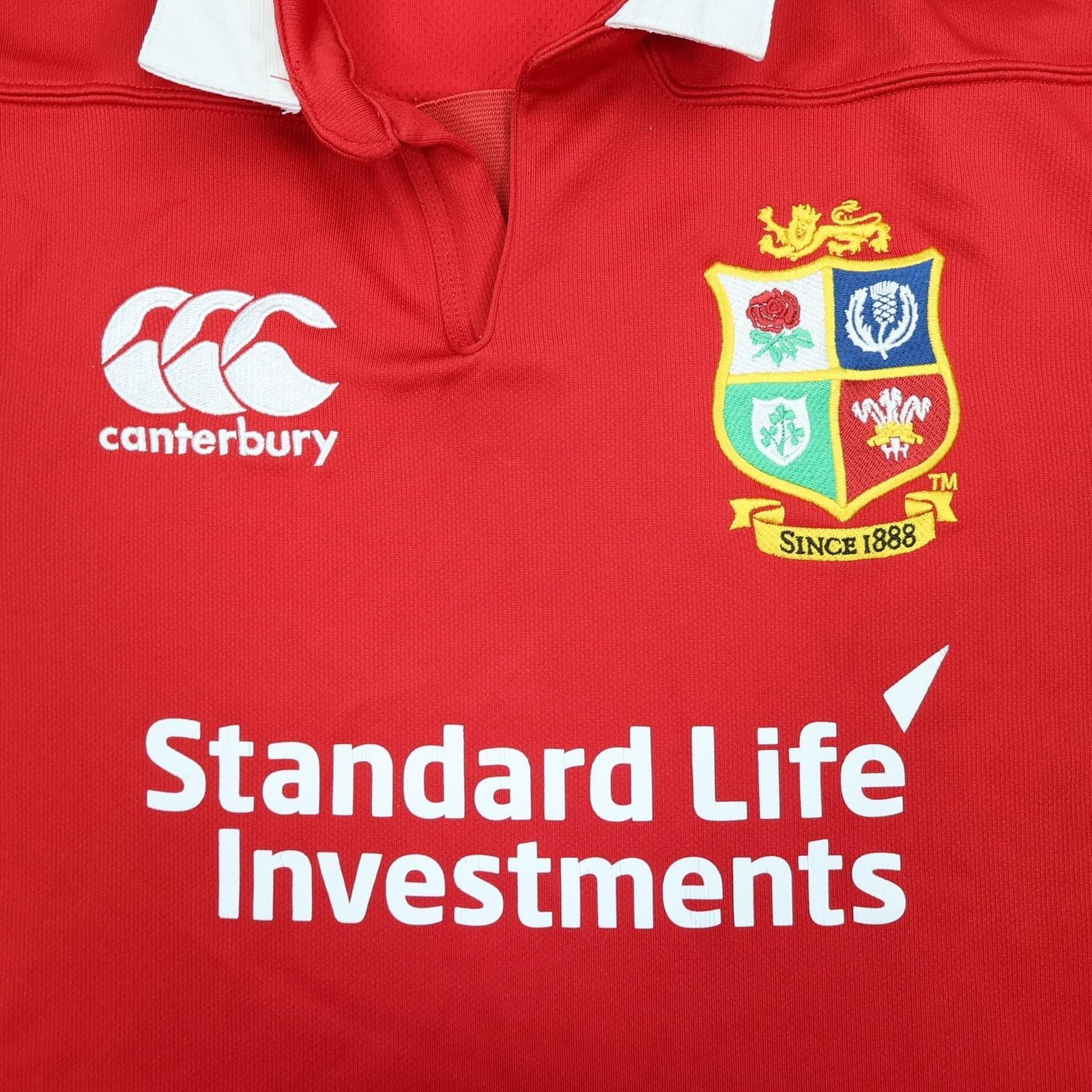 British Lions Rugby Shirt Mens Large Red Rugby Union Canterbury Vaposhield 2017 photo 3