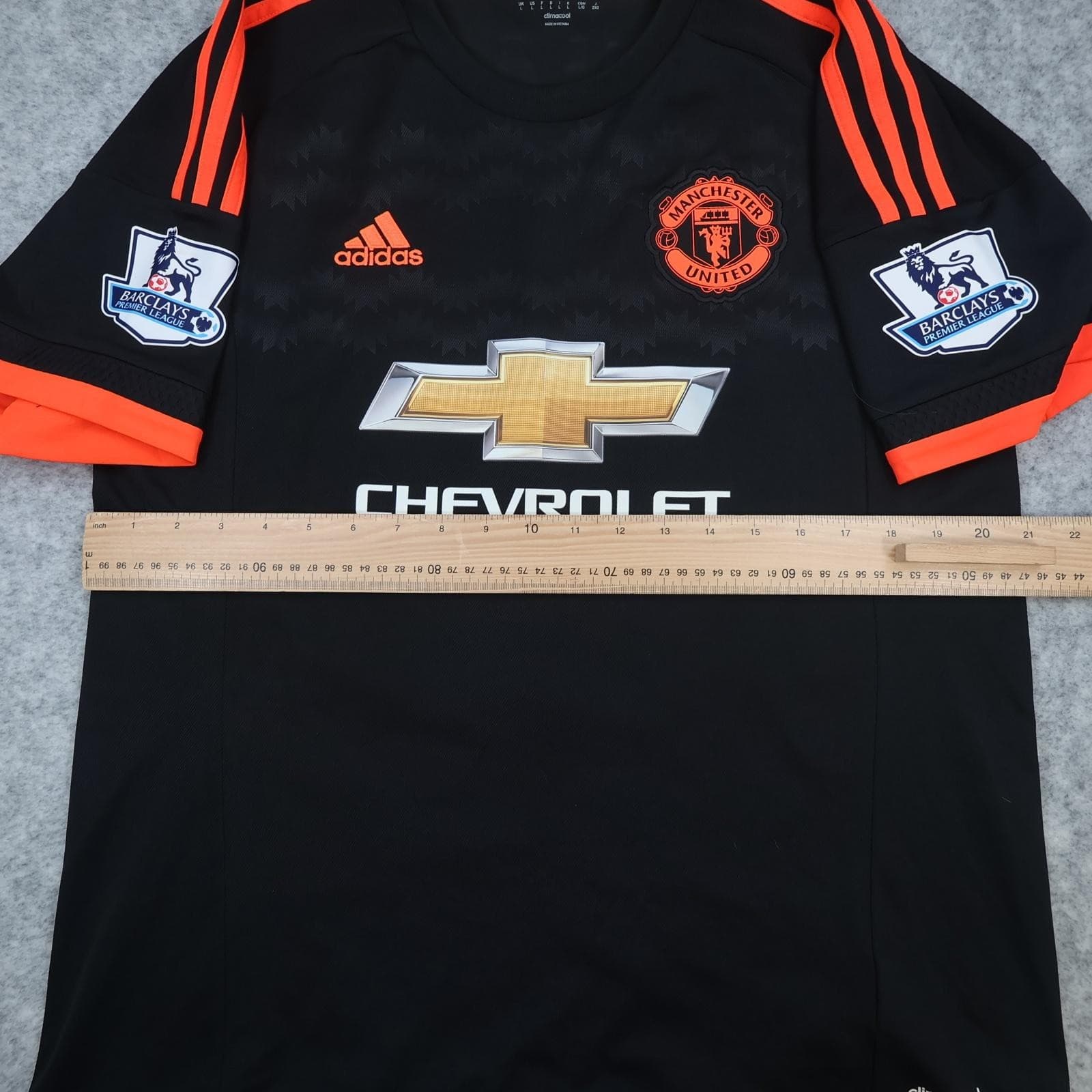 Manchester United Shirt Mens Large Black 3rd Kit 2015 2016 EPL Adidas Shaw 23 photo 11