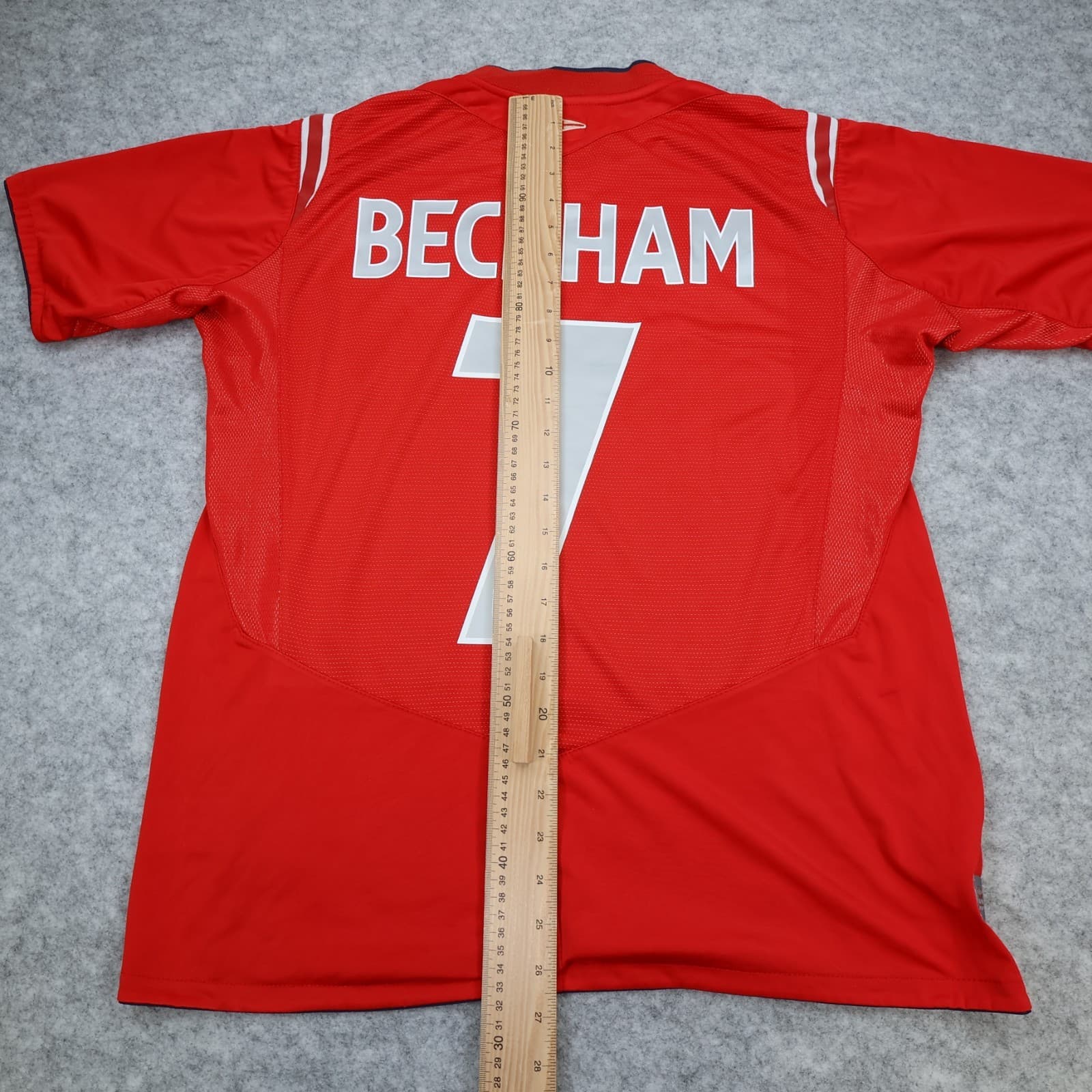 England Football Shirt Large Red Away Euro 2004 2006 Jersey David Beckham photo 11