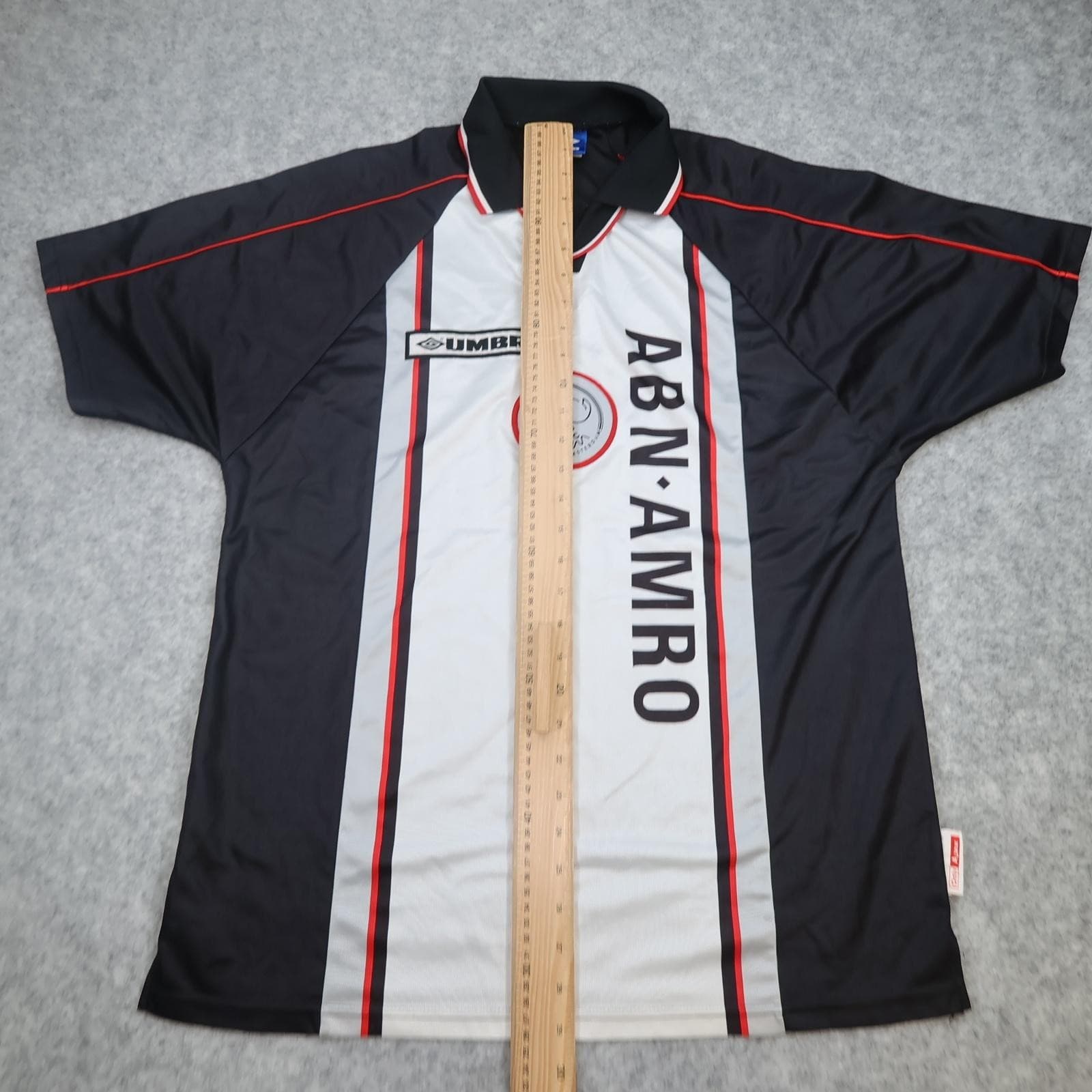 Vintage Ajax Shirt Mens Large Black Away 1998 1999 Umbro ABN AMRO 90s Jersey photo 13