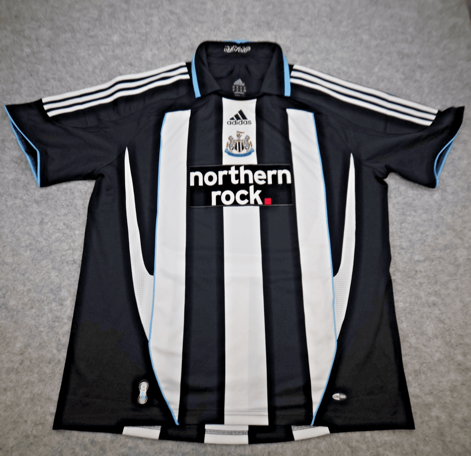 Newcastle United Shirt Extra Large Black Home Kit 2007 2009 Adidas Soccer Jersey