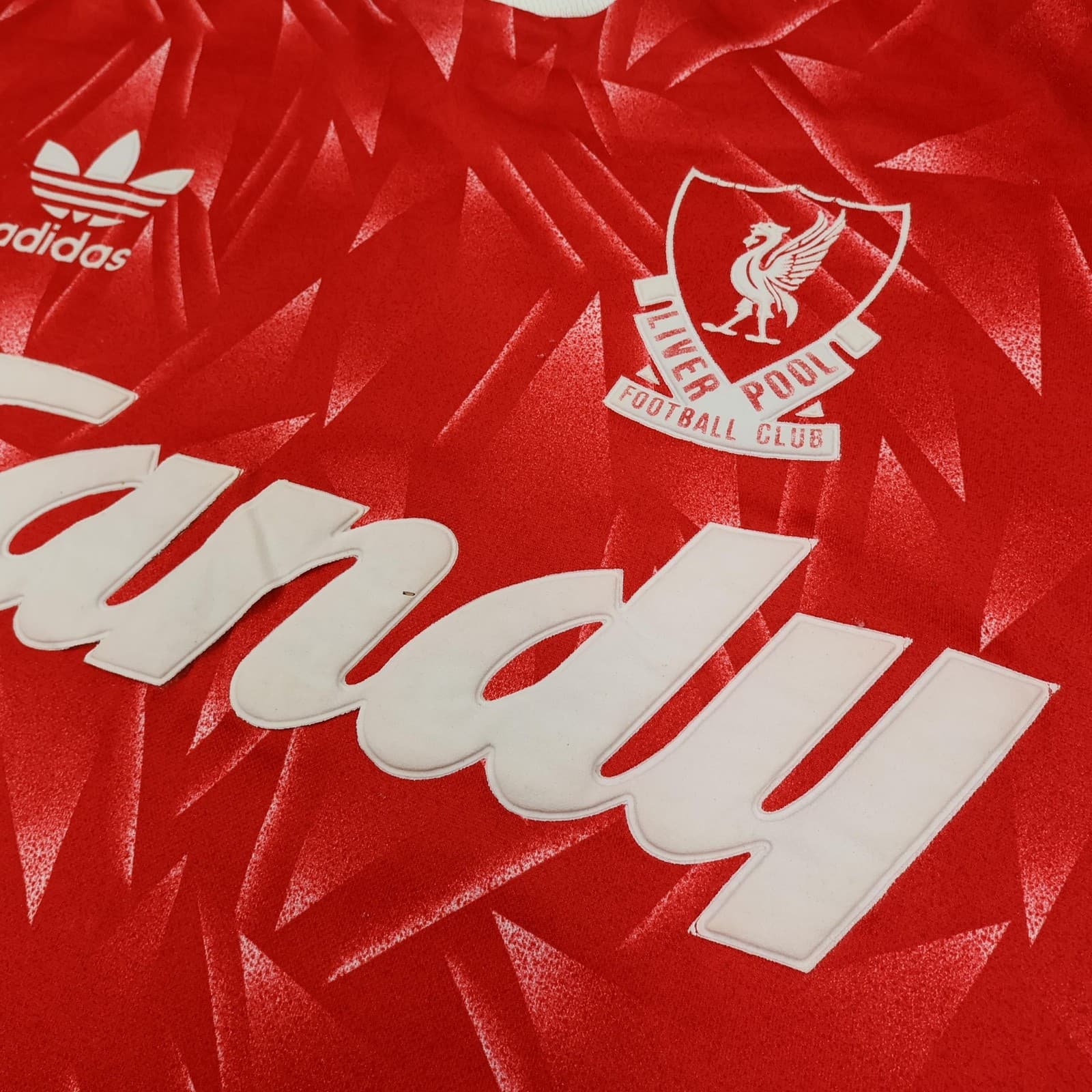 Liverpool Vintage Shirt Mens Large Red Home 1989 1991 Adidas Candy Soccer Jersey photo 5