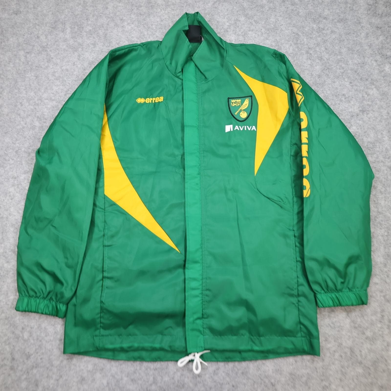 Norwich City Jacket Mens Small Green Yellow EFL Football Errea Aviva Training