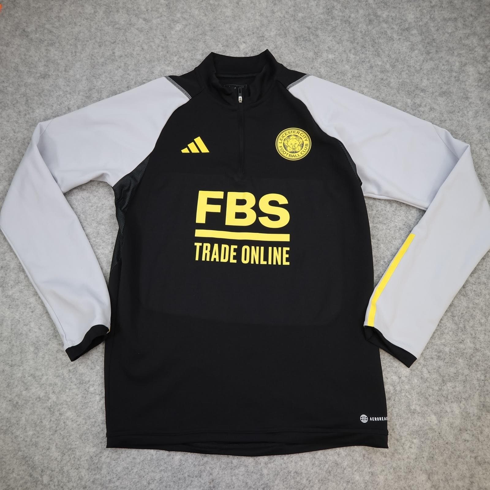 Leicester City Training Top Mens Medium Black 2023 2024 Adidas Soccer Pullover