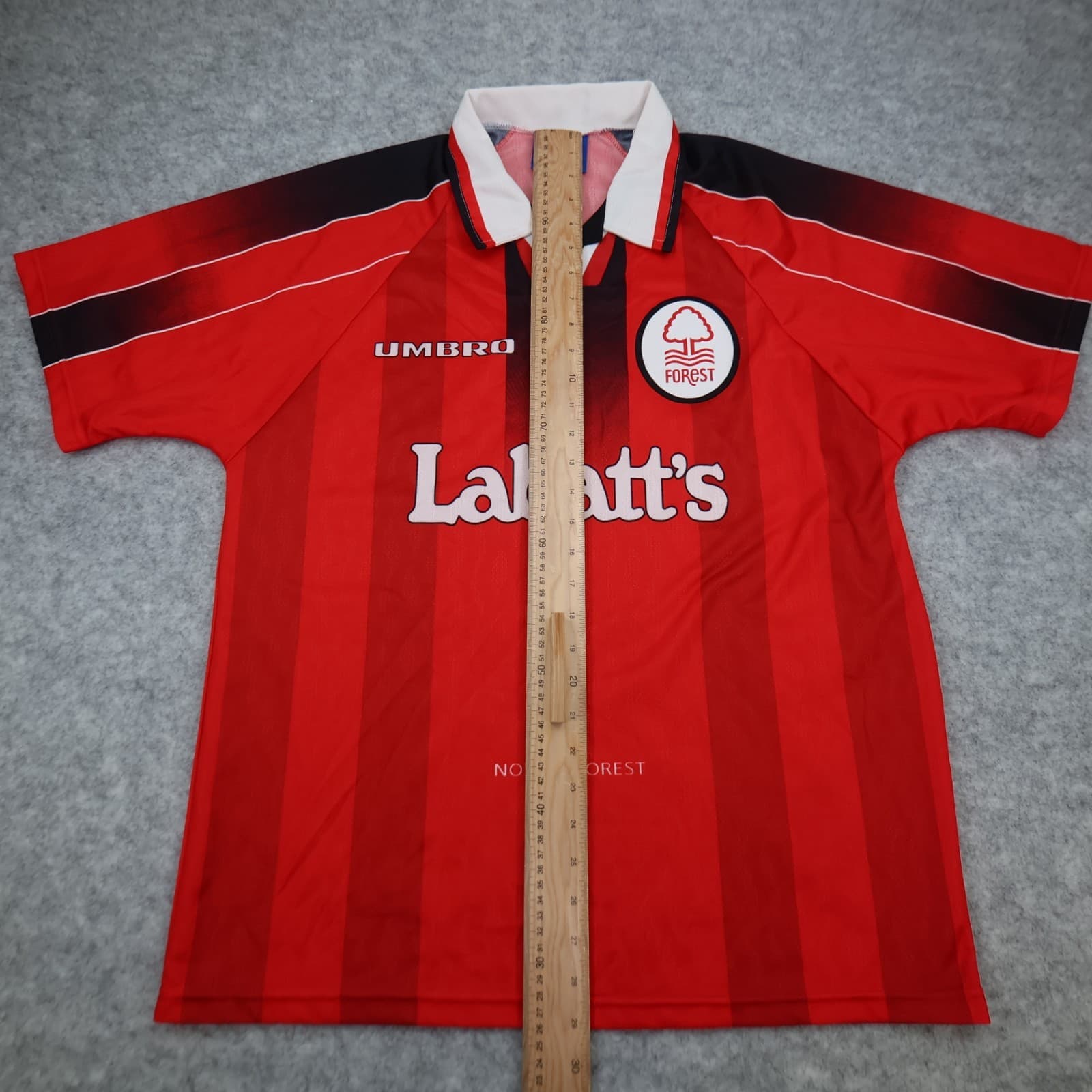 Vintage Nottingham Forest Shirt Large Red Home Kit 1996 1997 Umbro Soccer Jersey photo 12