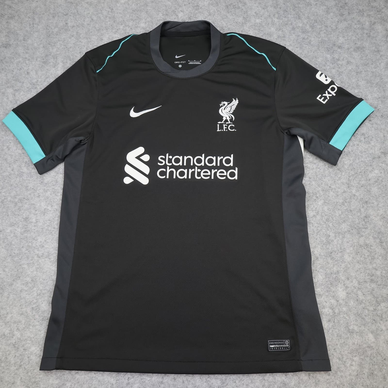Liverpool Shirt Mens Medium Black Away Football Nike 2024 2025 Soccer Jersey
