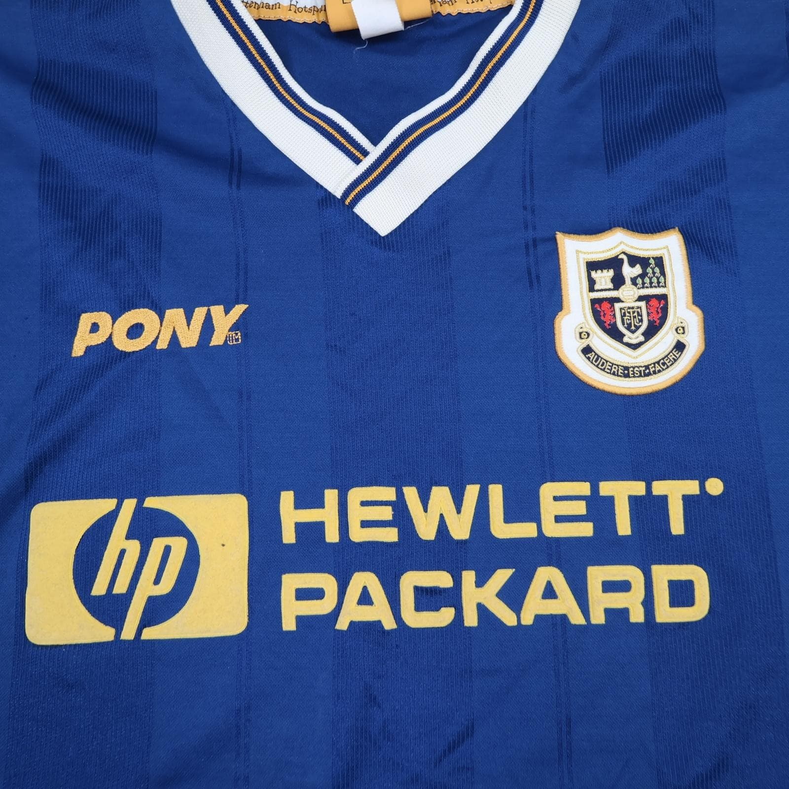 Vintage Tottenham Hotspur Shirt Mens XL Blue Away 1997 1998 Football Pony HP photo 3