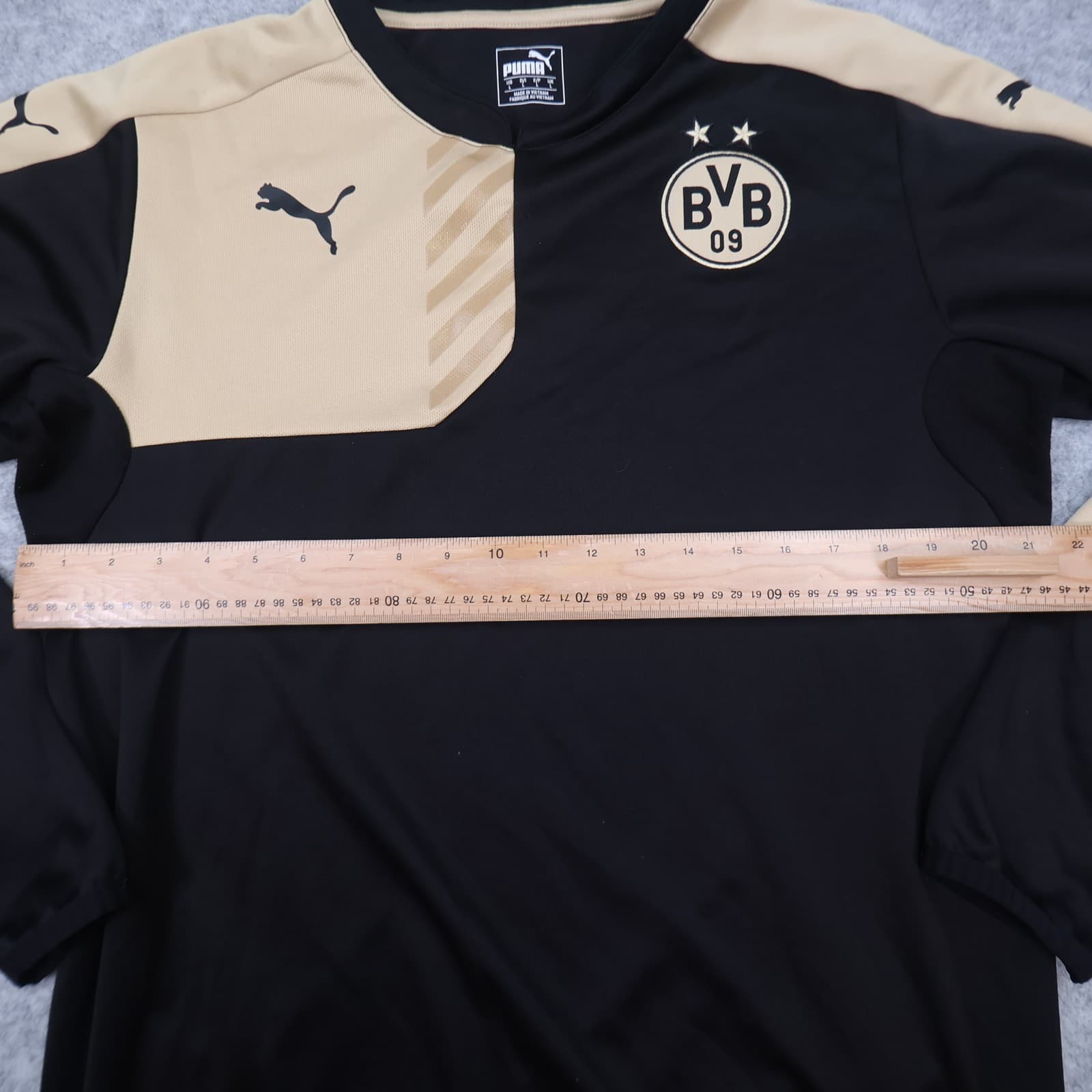 Borussia Dortmund Drill Top Large Black Training Puma Soccer 2015 2016 Pullover photo 8