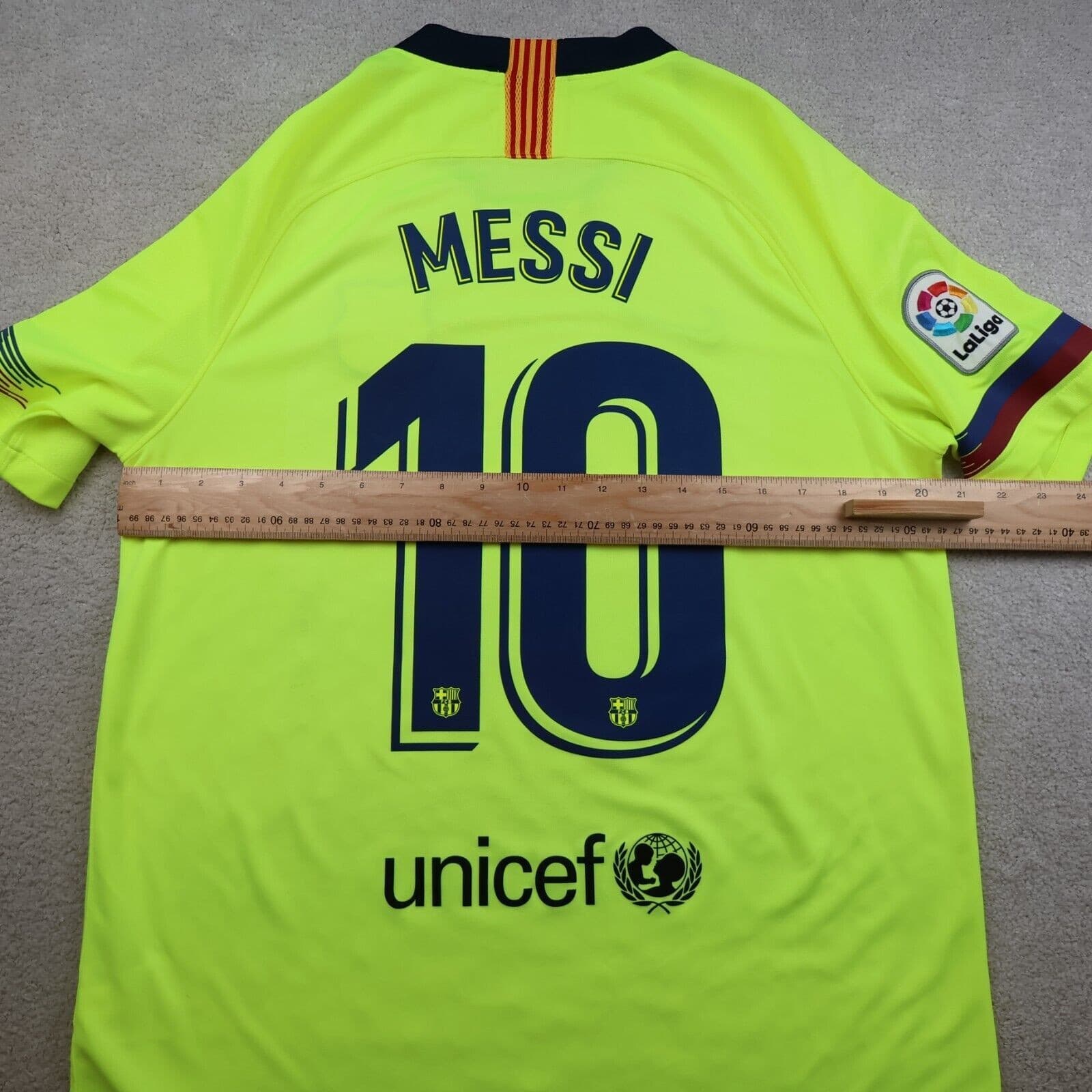 Barcelona Shirt Large Yellow Third Kit 2014 2015 Nike Soccer Jersey Lionel Messi photo 12